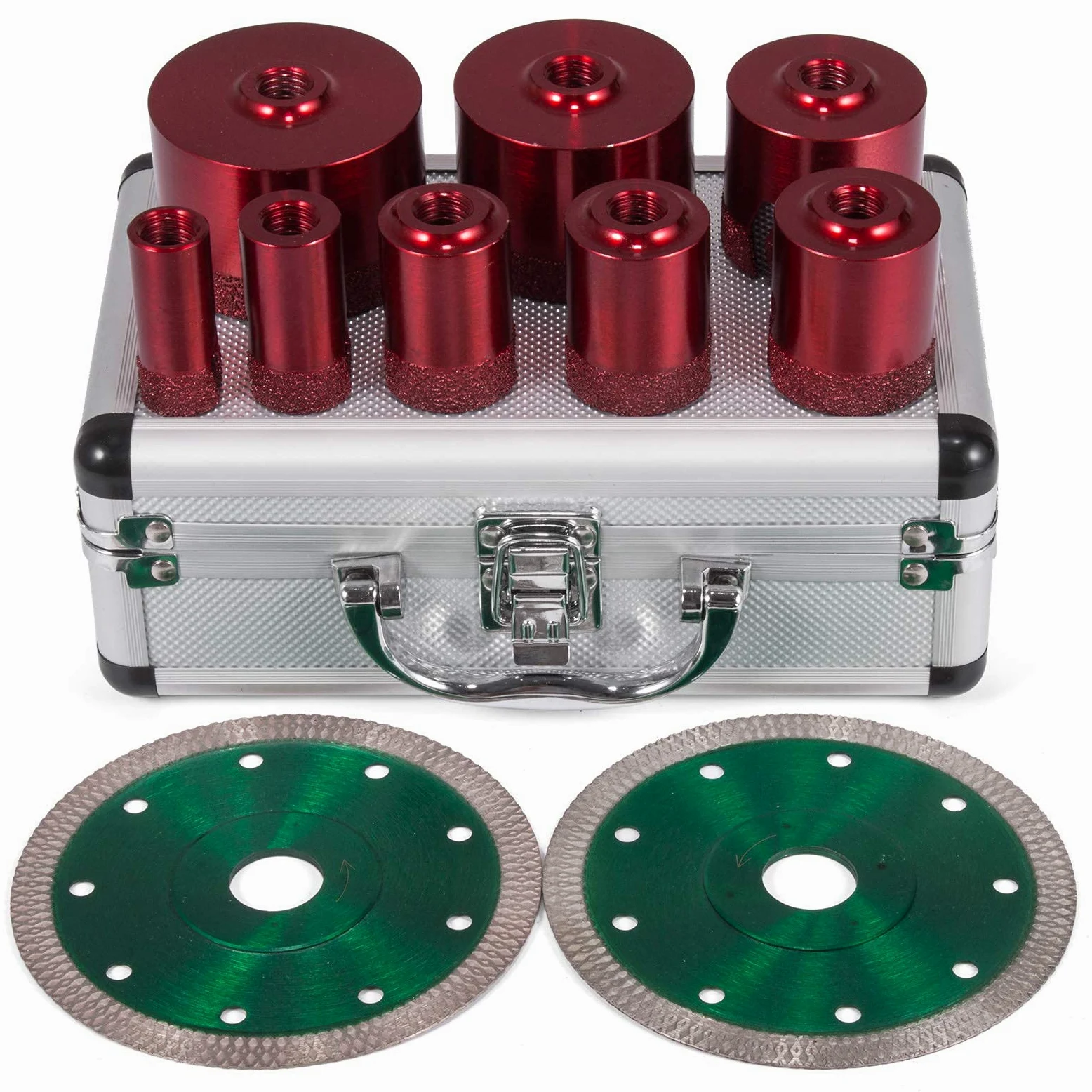 10 Pezzi Punte Diamantate per Trapano M14 (per Smerigliatrice Angolare) Sega a Tazza Diamantati per Piastrelle, Granito, Marmo e Porcellana, dal diametro di 20, 25, 32, 35, 40, 50, 60, 68 mm