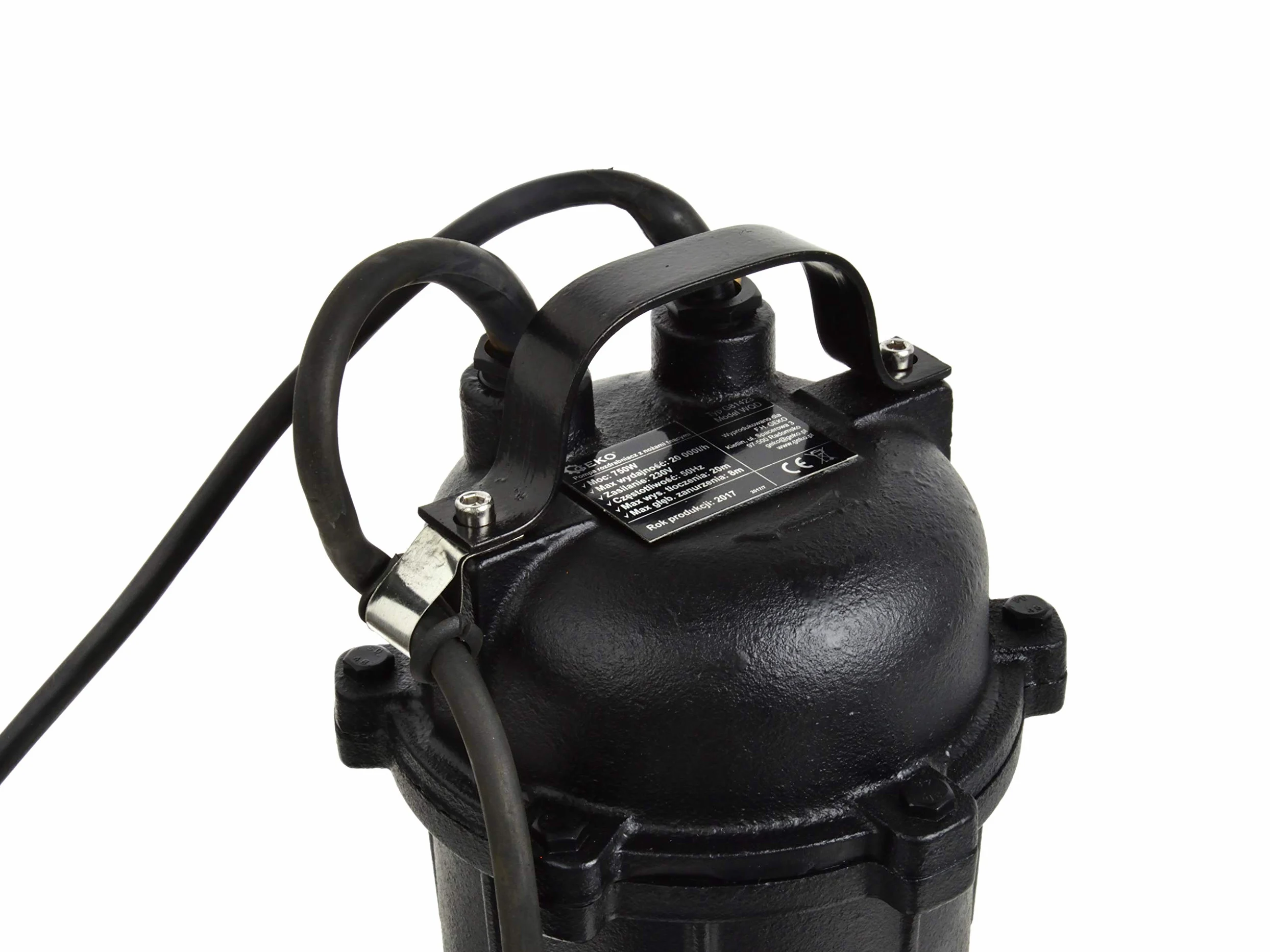 Pompa Sommersa per Acque Scure Con Trituratore e Interruttore Galleggiante - WQD 750W, 20.000L/h, Prevalenza Max. 8m - Corpo in Ghisa