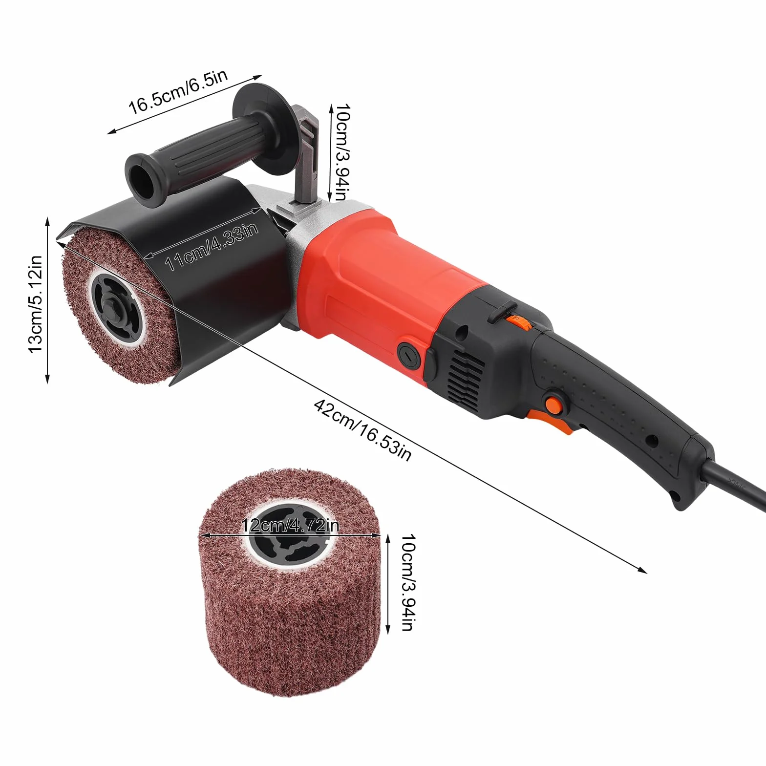 Macchina per levigatura 2200W con 2 rulli, levigatrice a spazzola regolabile a 6 velocità per lucidatura, spazzolatura, levigatura