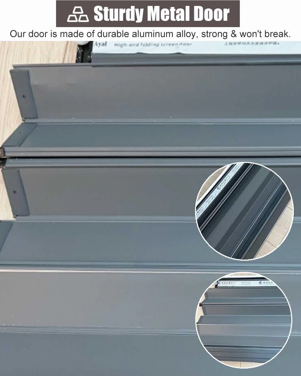 Cancello scorrevole a fisarmonica per patio esterno e porta d'ingresso, schermo retrattile con serratura e kit hardware chiave