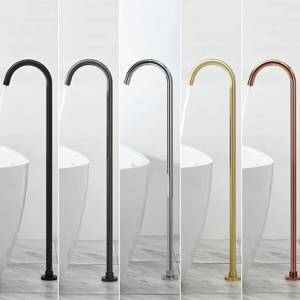 Bagno Vasca da Bagno Miscelatore Acqua Colonna Rubinetto lavabo da Terra Oro Spazzolato, Nero, Canna di Fucile, Oro Rosa, Rubinetto in Ottone Cromato, Oro Spazzolato