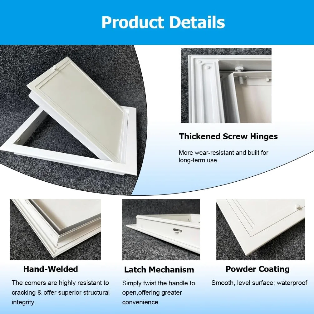 Pannello di accesso for cartongesso, porte di accesso alle pareti idrauliche, piastra copertura dello sportello apertura, pannello della porta del vano servizio(16x17in/41x43cm)