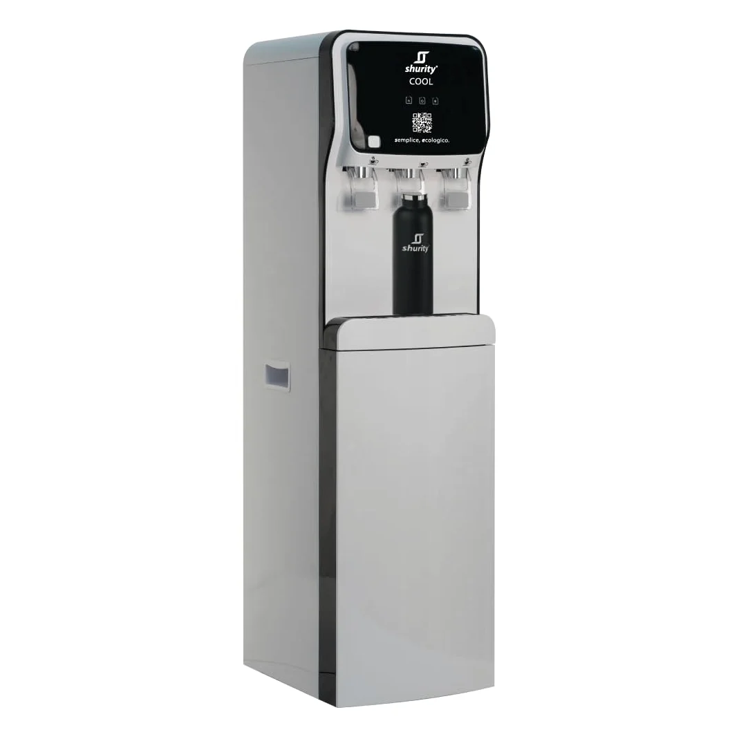 Shurity Cool refrigeratore colonnina 3 vie acqua fredda, calda, ambiente con Osmosi Inversa