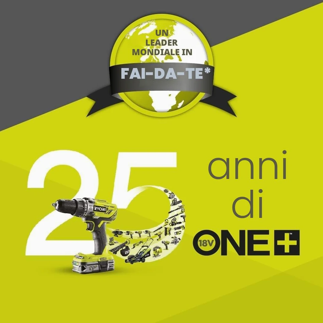 Ryobi RC18120-140XG, Kit Batteria al Litio 18V One+ 4.0Ah e Caricabatteria Rapido 2.0A, Batteria di Lunga Durata con 4 Indicatori dello Stato di Carica, Tecnologia IntelliCell, Fai da Te