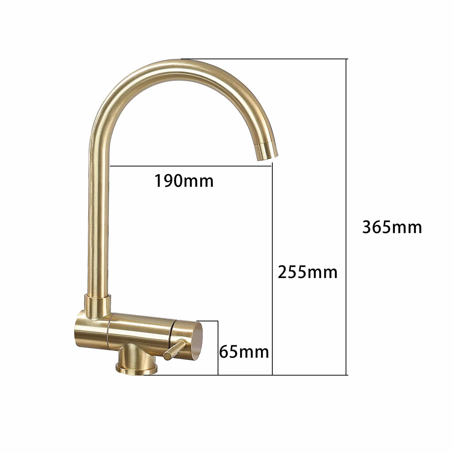 XJTNLB Rubinetto Sottofinestra Miscelatore Cucina Oro Spazzolato Miscelatore da Cucina Canna Collo di Cigno Miscelatore Abbattibile Cucina