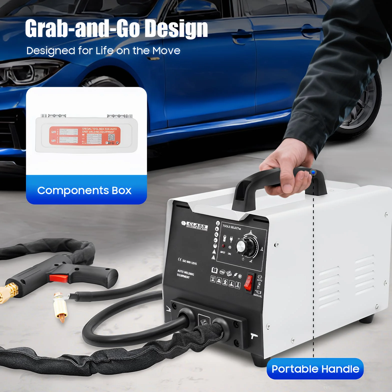 220 V 1,8 KW 3500 A Pro Spot Spotter Strumento per la rimozione delle ammaccature, kit di riparazione di ammaccature, saldatrice a punti, carrozzeria