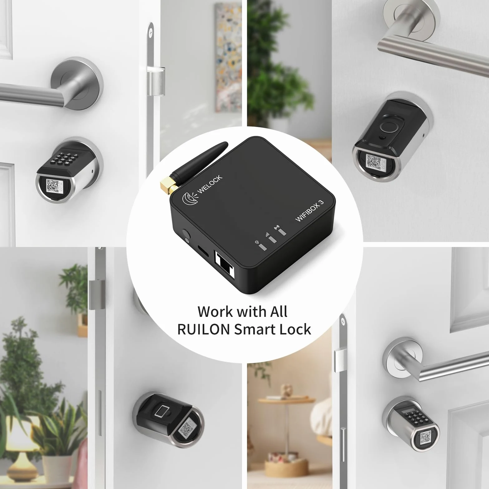 WELOCK Smart Gateway Wi-Fibox3 Sblocco a distanza semplice,compatibile con Alexa e utilizzo intuitivo