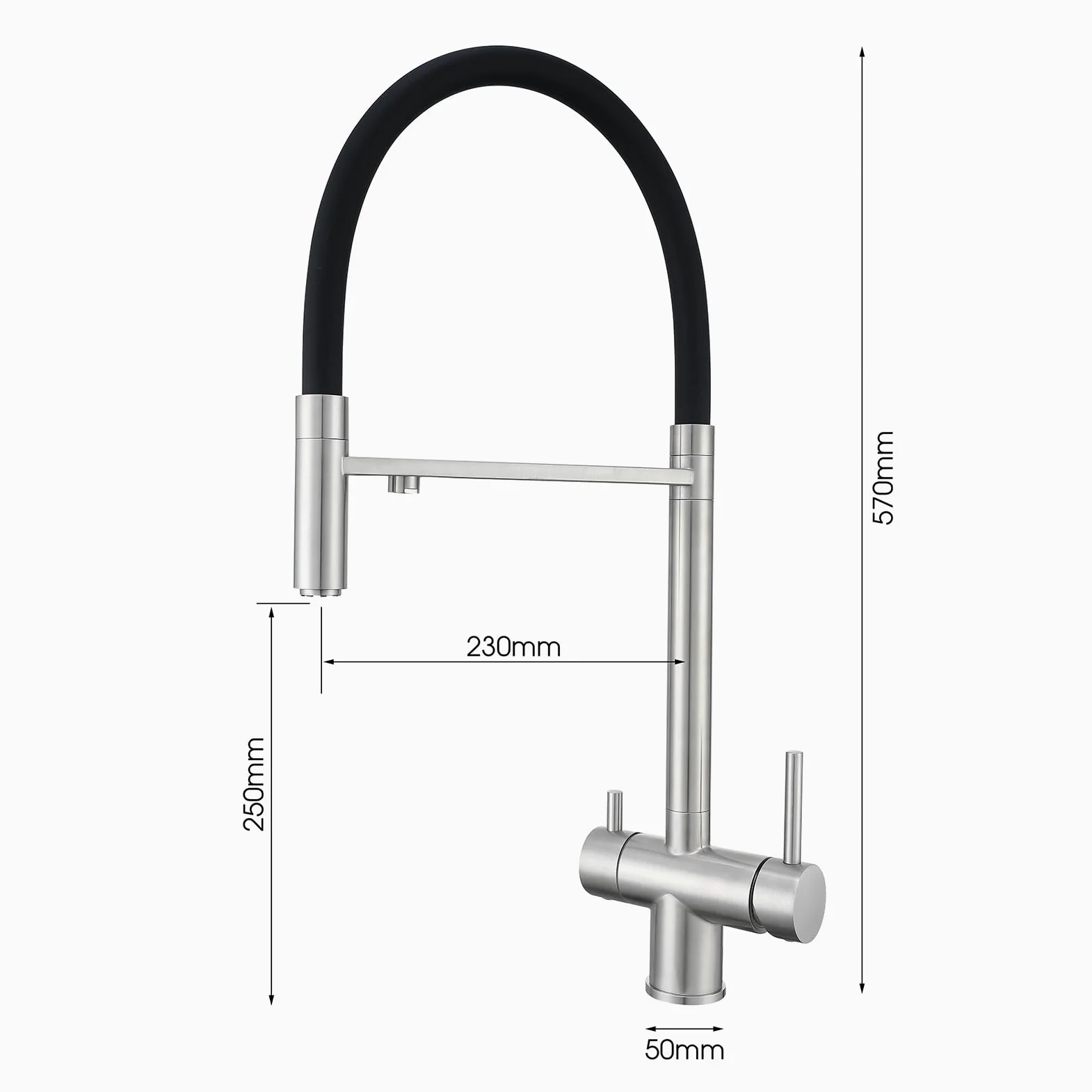 XJTNLB Miscelatore Cucina 3 Vie Acciaio Inox Oro Spazzolato+Bianco Rubinetto Tre Vie con Doccetta Estraibile Miscelatore Cucina con Doccetta Estraibile