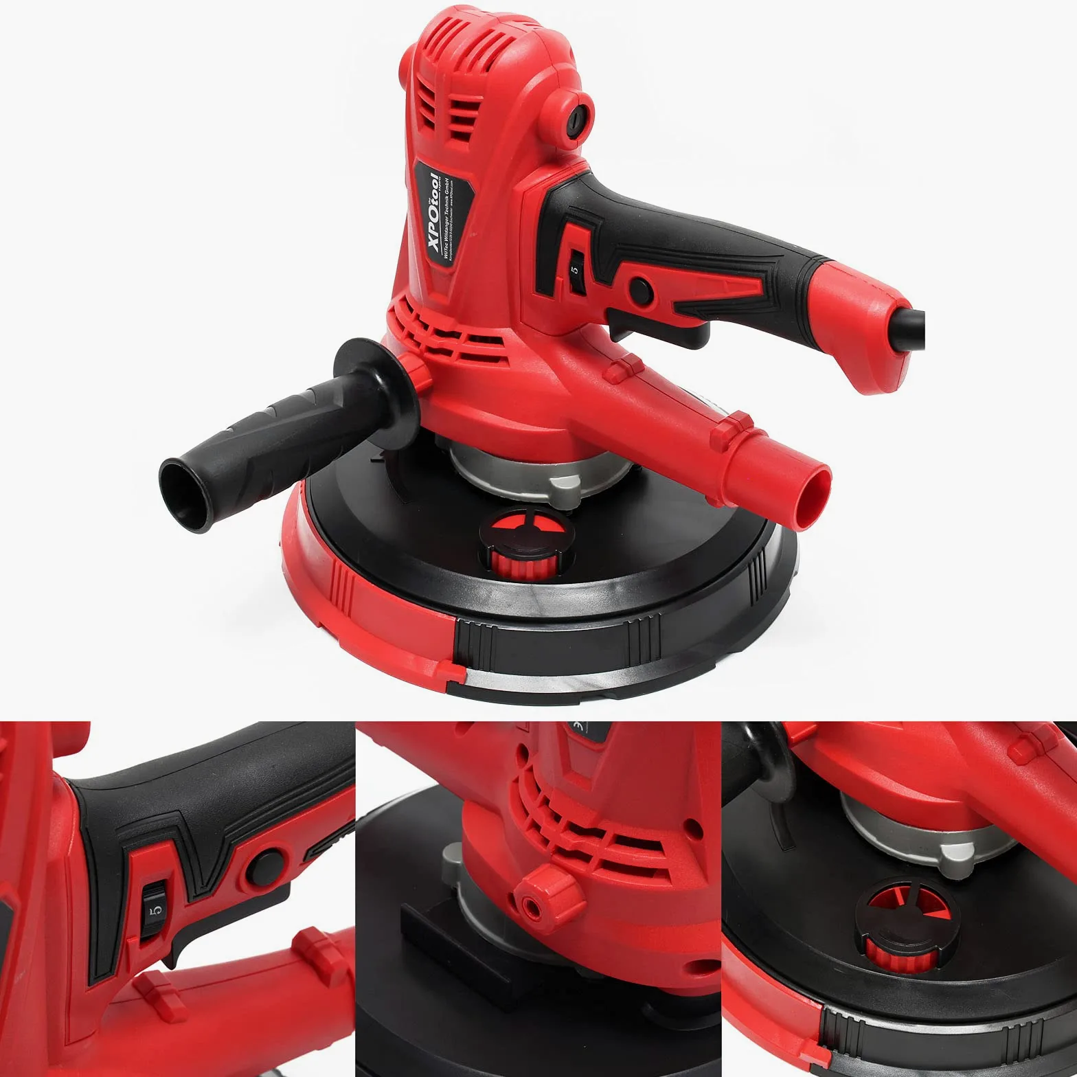 XPOtool Levigatrice 1280W Con aspirazione, disco di levigatura da 215 mm e impugnatura supplementare