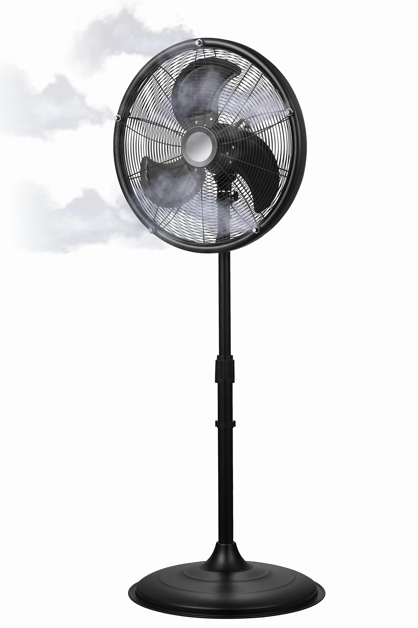 O'FRESH Ventilatore nebulizzatore per esterni - Ventilatore a piantana da 145 cm + nebulizzazione - Rinfresca efficacemente l'ambiente esterno - Respinge le zanzare - Riduce la polvere e i pollini