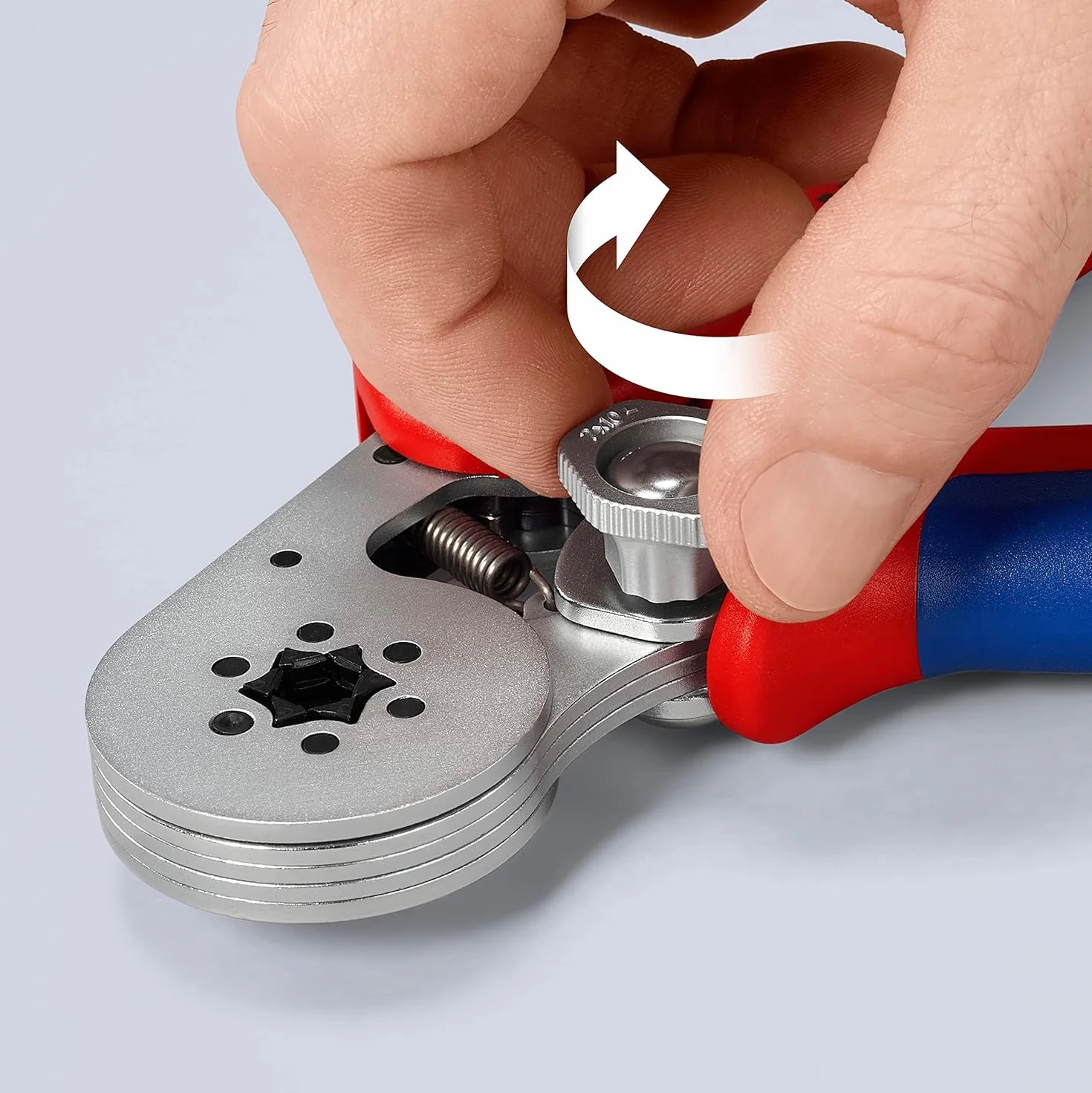 KNIPEX Crimpatrice per terminali a bussola, con regolazione automatica per crimpaggio laterale cromata con impugnature multicomponente 180, 97 55 14