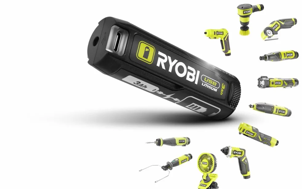 RYOBI - Taglierina a filo caldo 4V USB al litio - 450°C - Viene fornita con 5 accessori - Cavo USB-C & 1 batteria 4V 2,0Ah USB al litio - RHC4-120G