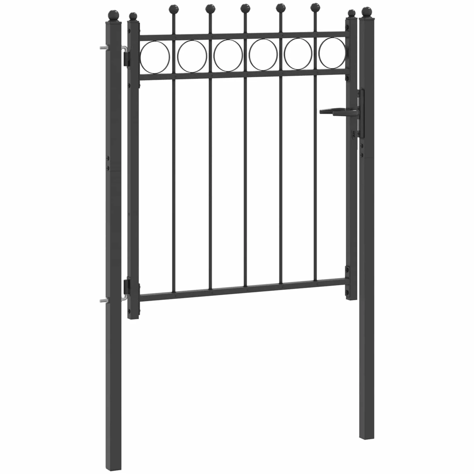vidaXL Cancello per recinzione HORST 100 x 100 cm Metallo Nero, Cancello moderno, sicuro per entrata, barriera esterna per vialetti, accesso giardino, protezione recinto, metallo
