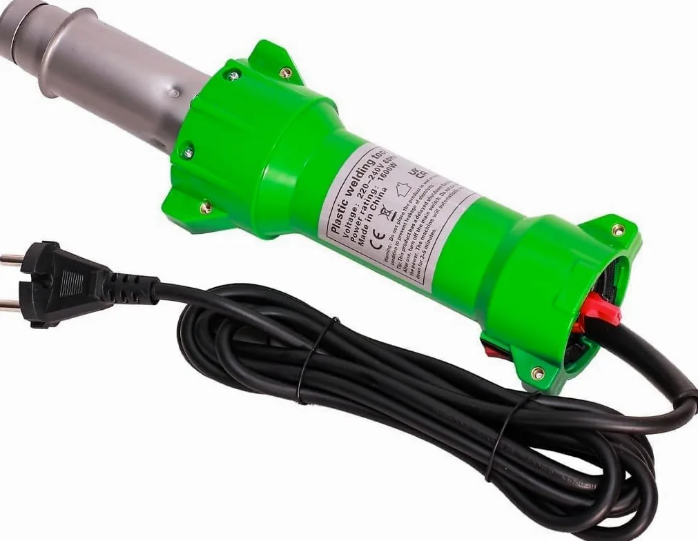 Saldatore di plastica ad aria calda, 1600 W, con ugelli di saldatura rapida, lama di saccheggio, con luce LED