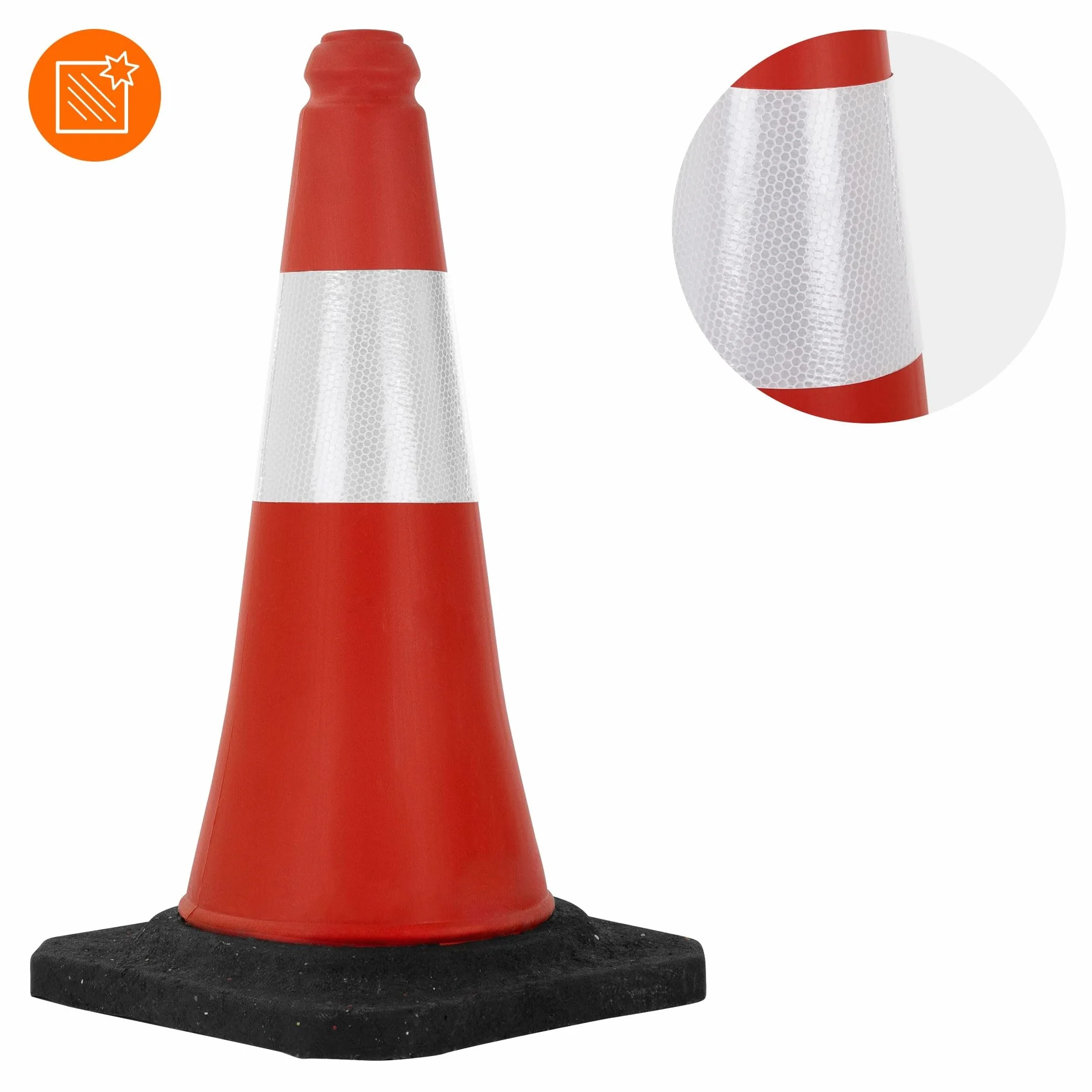 ECD Germany Set 20x Coni Stradali Segnaletici per Il Traffico da 51 cm Rosso e Bianco Coni con Strisce Bianche Riflettenti Piloni con Base Pesante di Avvertimento Cono di Marcatura di Segnalazione
