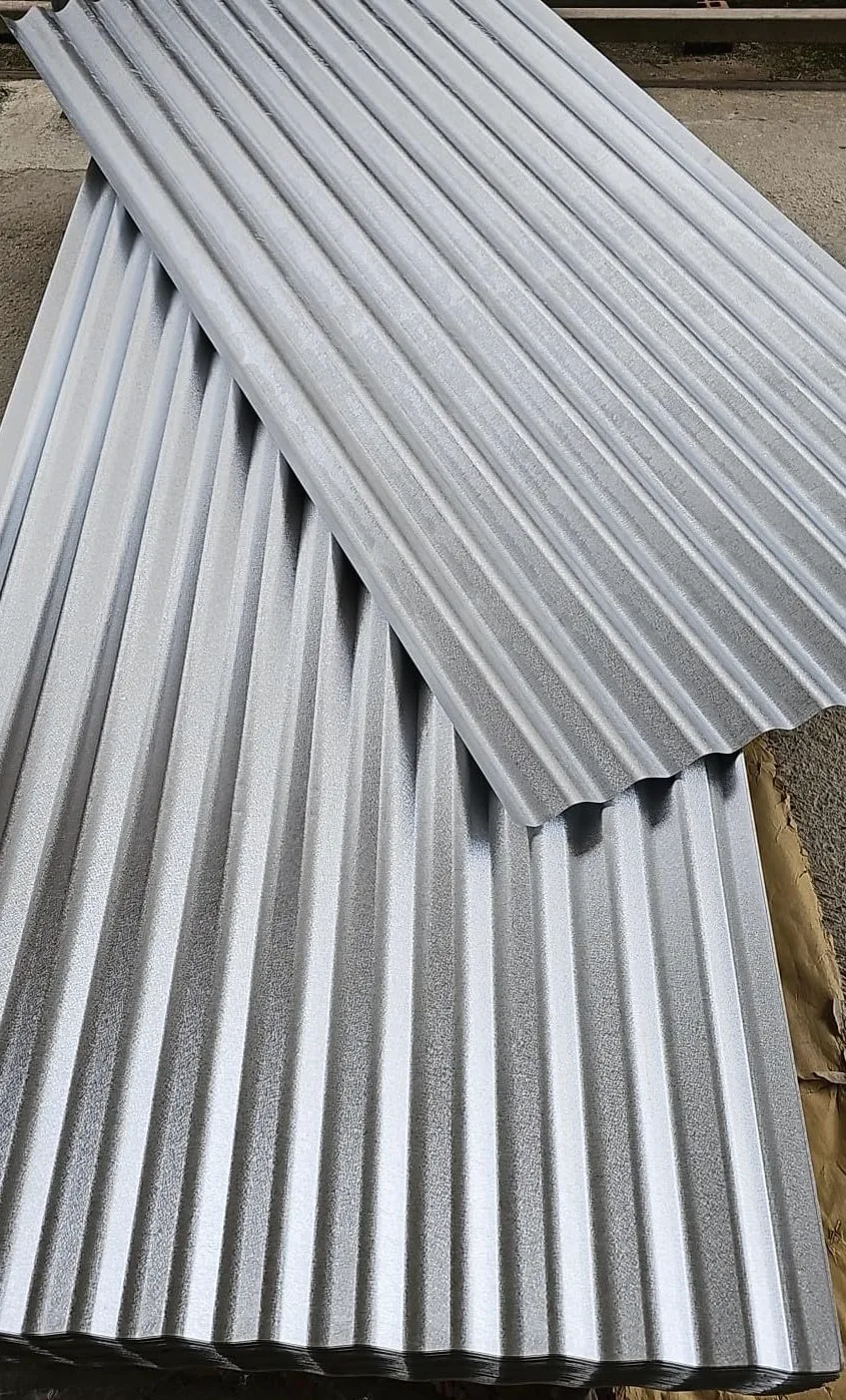10PZ Lamiera Zincata Ondulata, 200x90 cm, Spessore 0,25 mm, per Copertura Tetti e Pareti