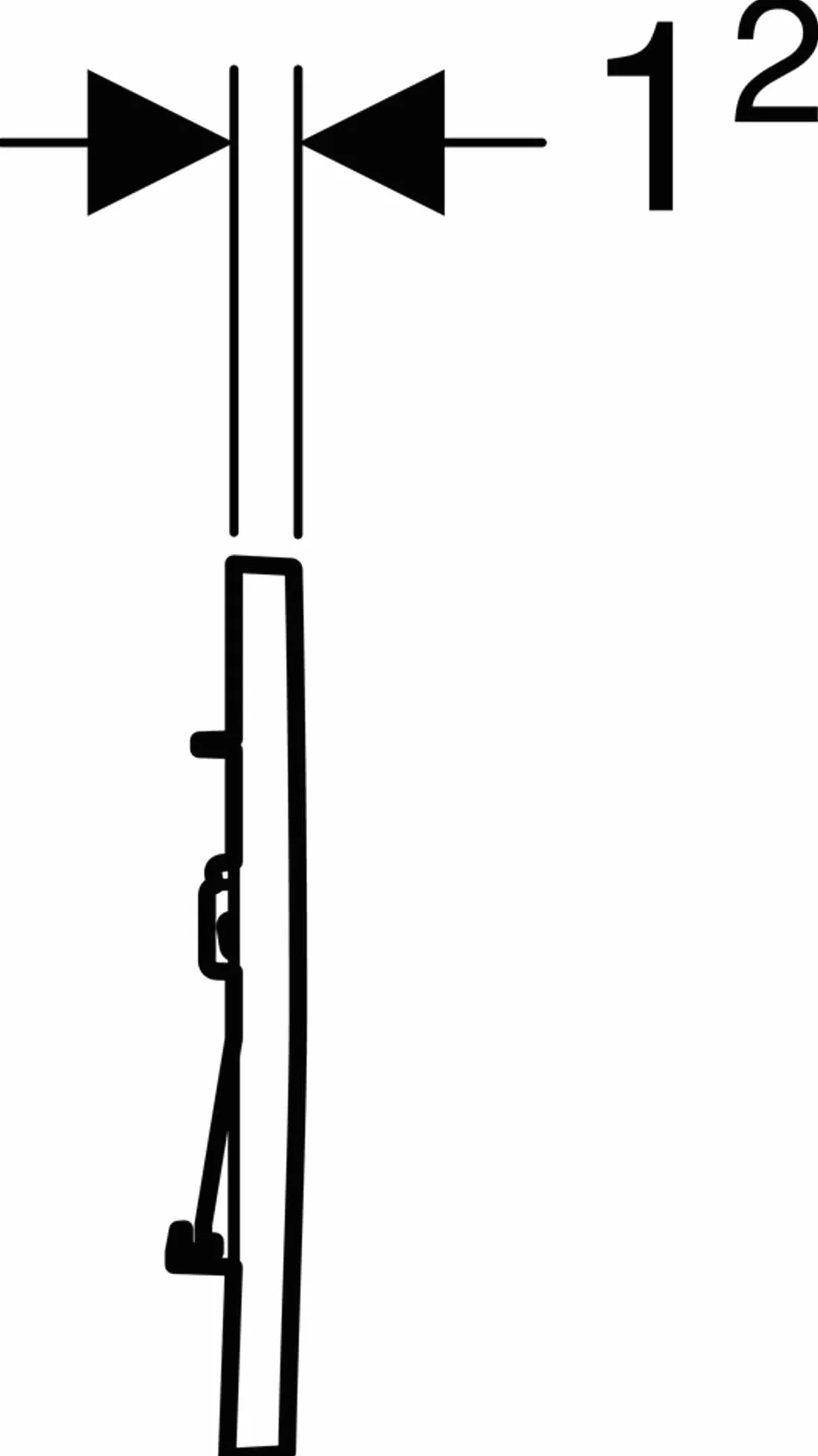 Geberit, Placca di comando Sigma30 115.883.16.1, per risciacquo a 2 quantità, colore nero opaco, nero 115883161