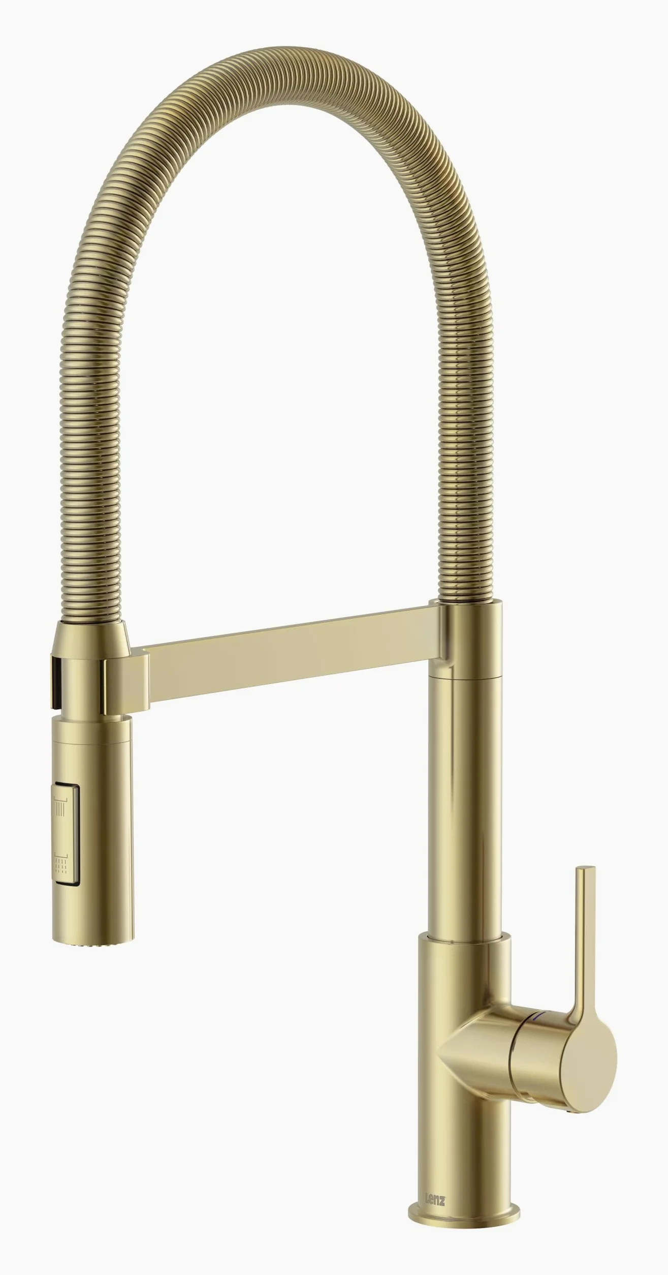 Lenz Rubinetto da cucina ALUNA in oro – doccetta flessibile con 2 tipi di getto, superficie anti-impronte – cartuccia in ceramica di alta qualità e ugello di marca – 46070541