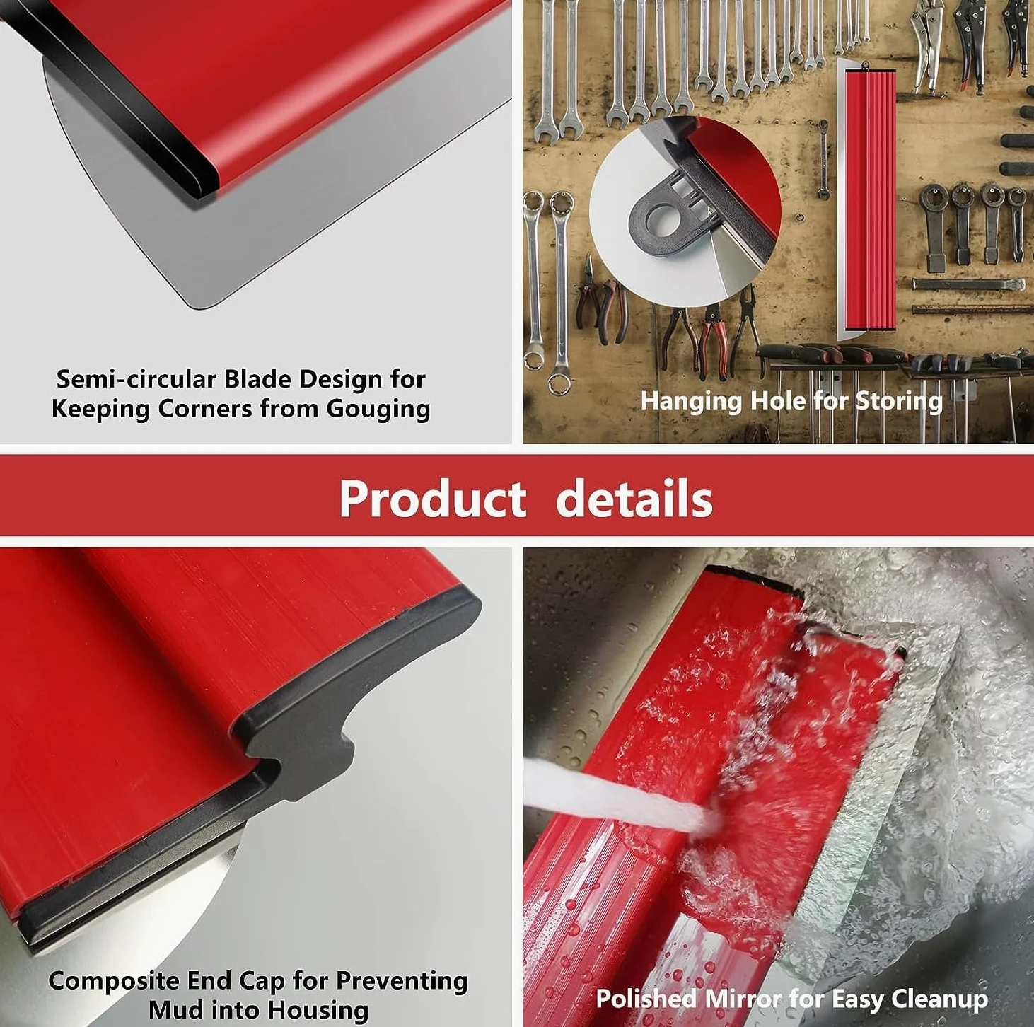 suokoun Spatole per Stucco, 60 cm, con lama in acciaio inossidabile da 0,35 mm, coltello semi flessibile per cartongesso per cemento e pareti in calcestruzzo