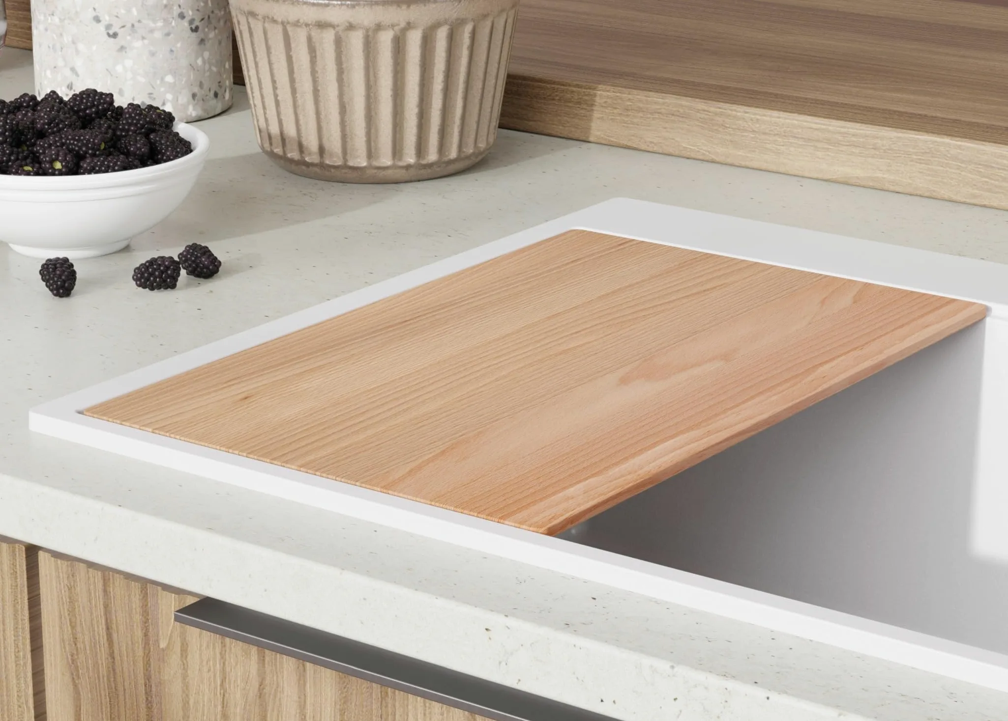 PRIMAGRAN Lavello da Cucina Bianco 78x50cm, Lavandino in Granito a 1 vasca + Set di accessori, Lavabo da Cucina Incasso al Mobile 80cm - Oslo Top S558