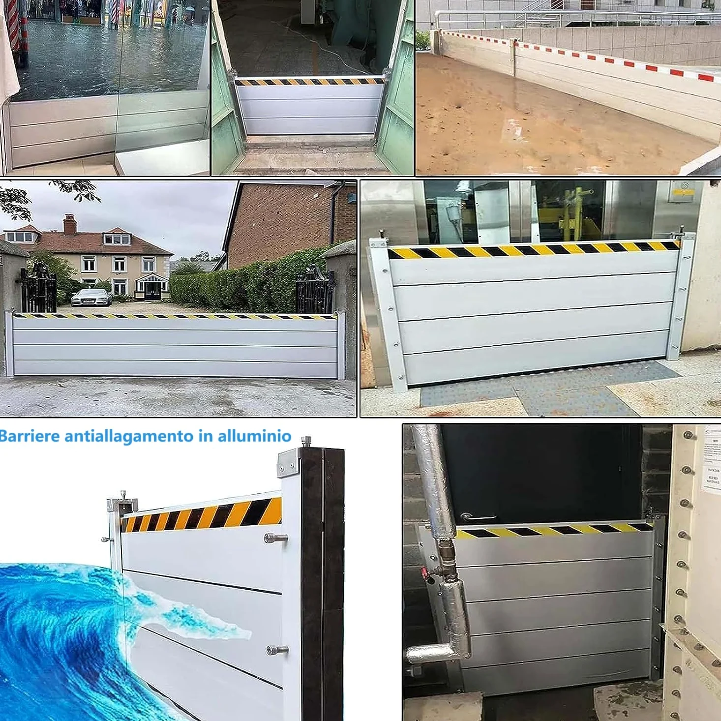 Alluminio Paratie antiallagamento, Paratia antiallagamento, Barriera antiallagamento, Barriere antiallagamento come alternativa ai sacchi di sabbia,Tenuta e durata elevate (100 * 60)
