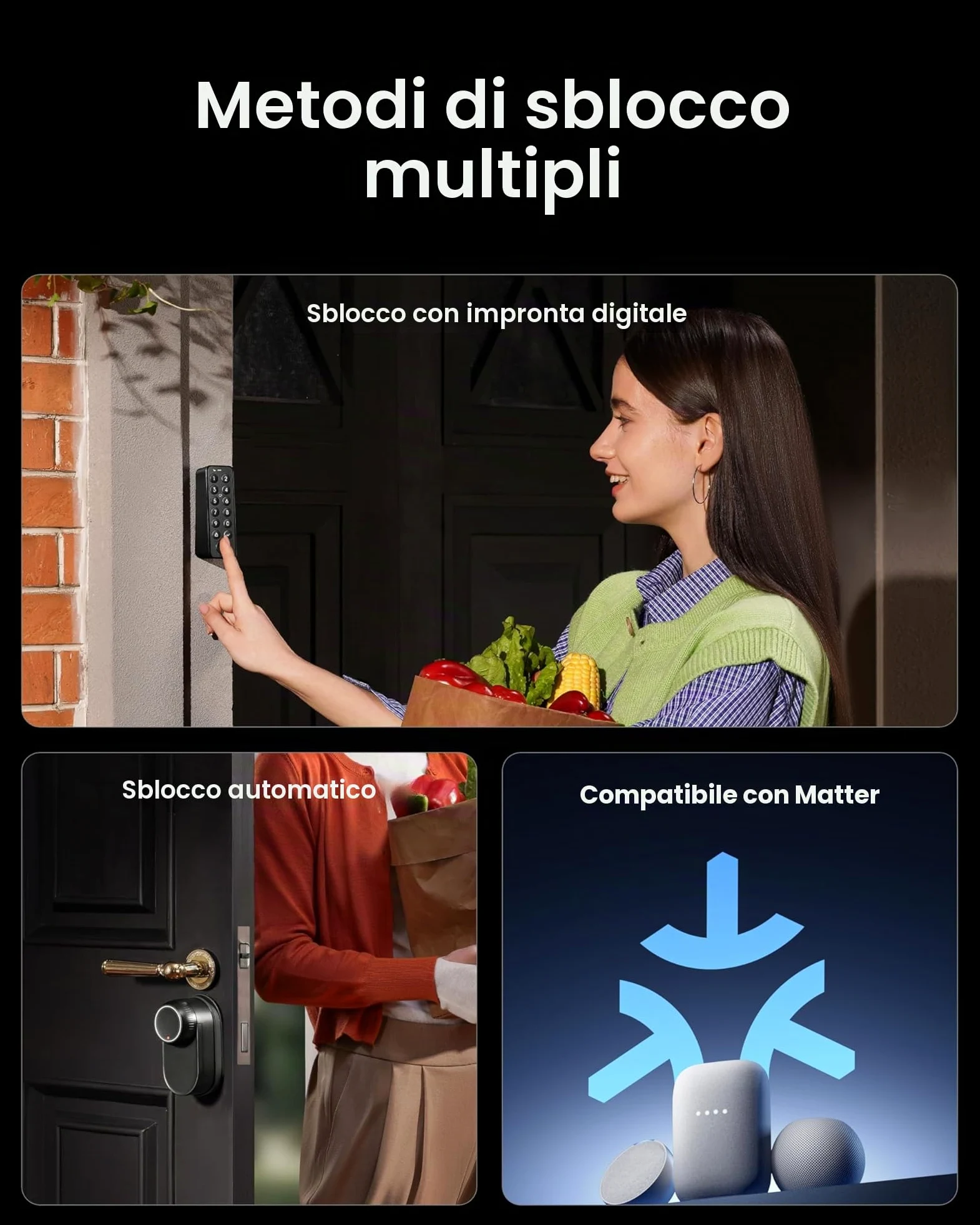 SwitchBot WLAN Smart Lock Ultra mit Videocitofono, Fingerabdruck-Entsperrung, Elektronisches Türschloss, Türöffner per Fingerprint, Passcode, Smartphone, Alexa, Google, unterstützt Matter