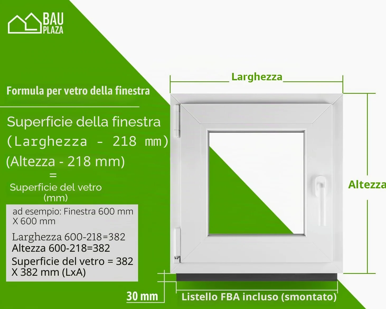 Finestra Serramenti in pvc Bianco - Vetro camera Larghezza x Altezza 50 x 50 cm apertura Sinistra 500 x 500 mm Funzione Girevole - Ottima scelta