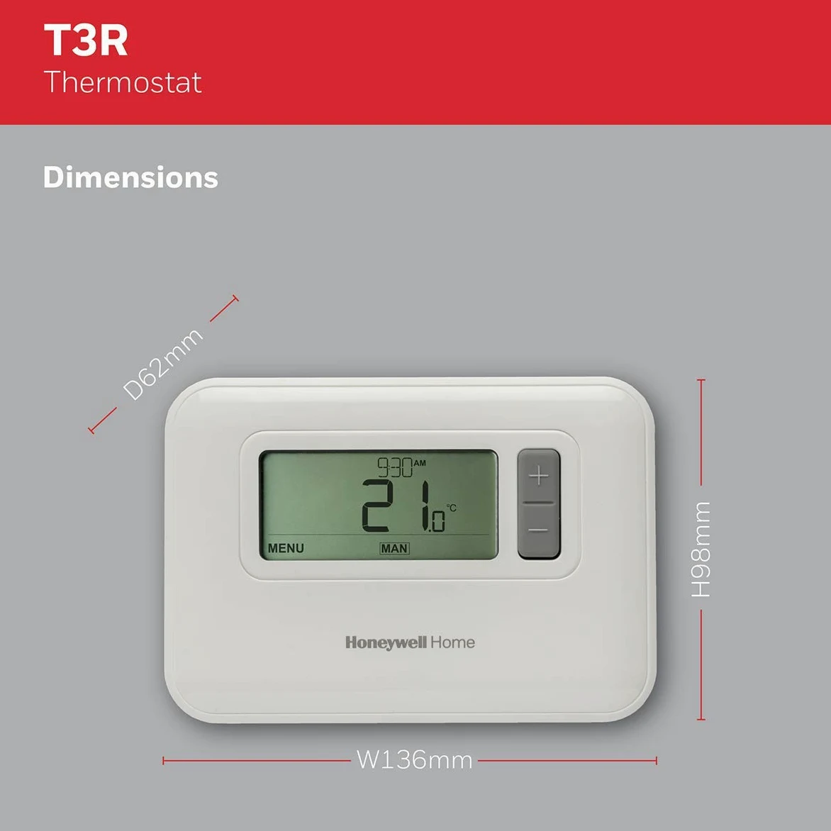 Honeywell Home T3R - Termostato programmabile senza fili, 7 giorni, bianco