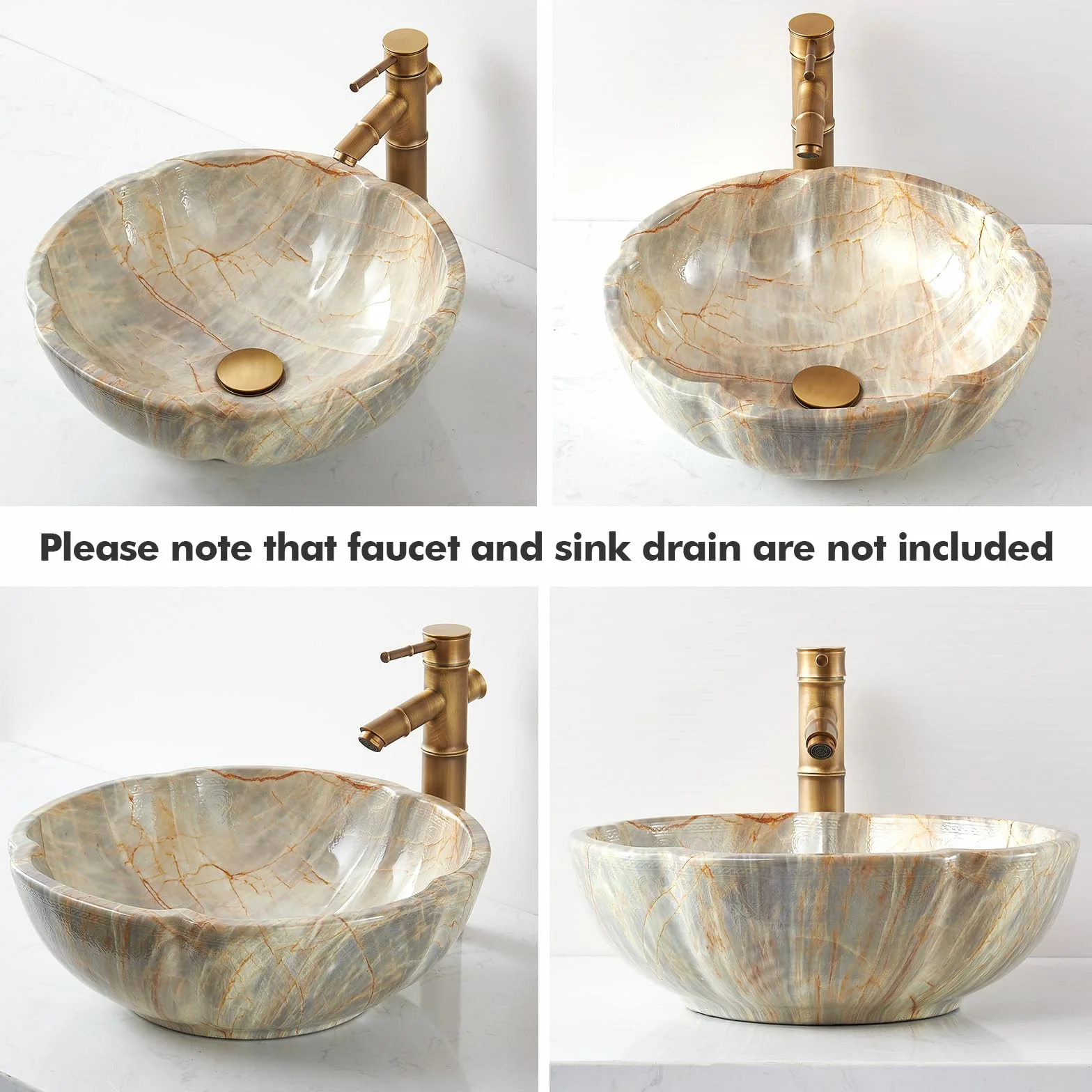 Lavabo da bagno in ceramica FCH7020 a forma di petale, 420 x 150 mm, fatto a mano, colore giada