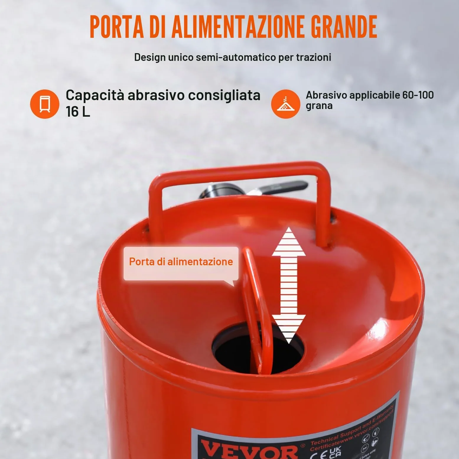 VEVOR Sabbiatrice da 37 Litri, Sabbiatrice Pressione 60-110 PSI, Serbatoio Abrasivo Portatile, Kit Sabbiatura ad Aria 2 Ugelli in Ceramica Separatore Tubo 2,3m per Rimozione di Vernice Macchie Ruggine