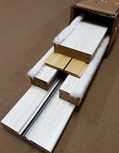 Kit stipite spazzolini guarnizioni per porte scorrevoli a scomparsa scrigno in VETRO Palissandro White