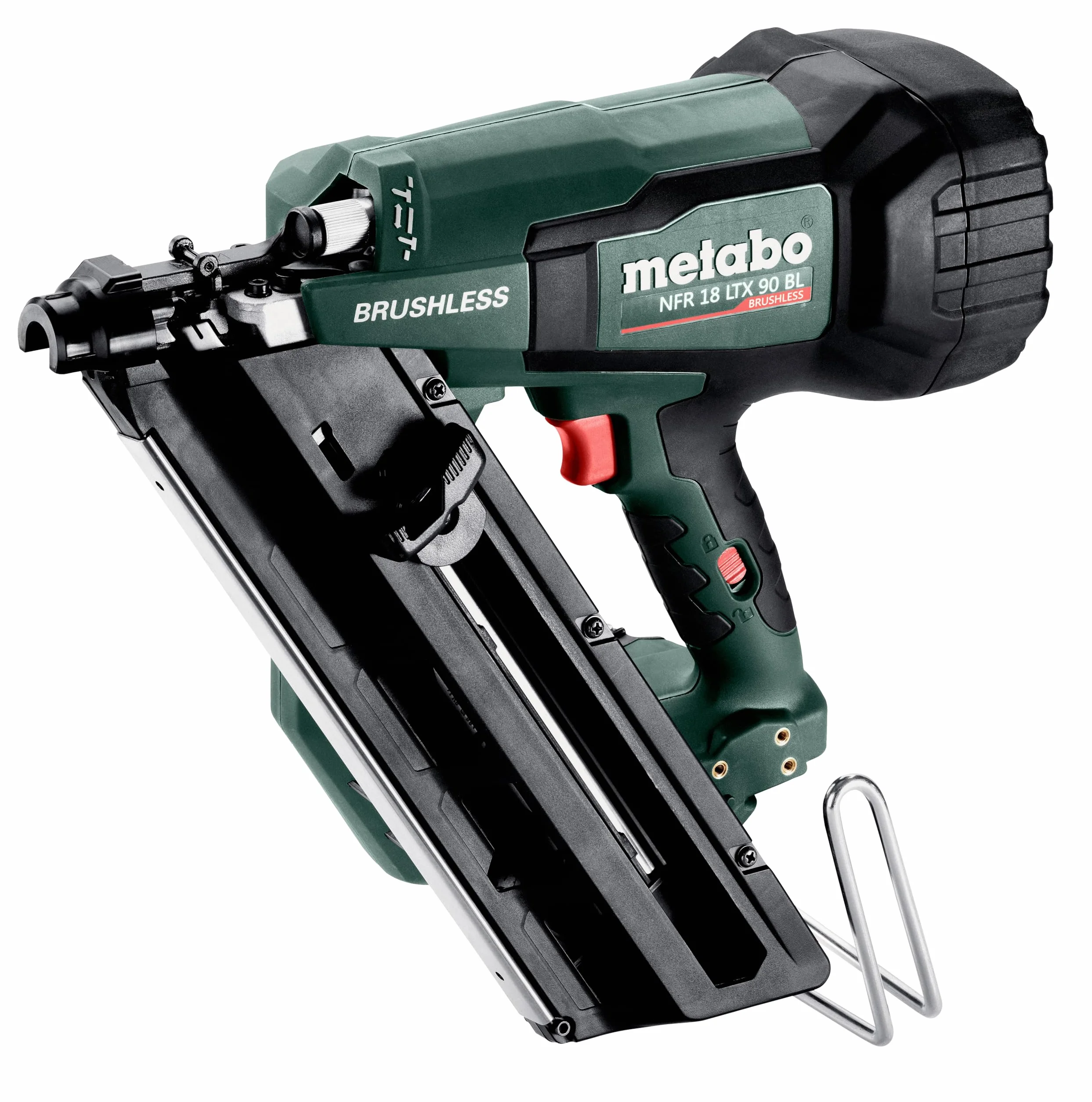 Metabo chiodatrice a batteria NFR 18 LTX 90 BL – 612090840 – 18 V – Con tecnologia a percussione pneumatica per lavori versatili di pavimentazione e installazione – Senza batteria e caricabatterie