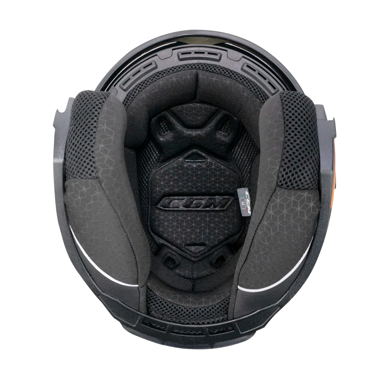 CGM Casco open face, 136G DNA GALAXY Nero Arancione fluo opaco, L (59cm)
