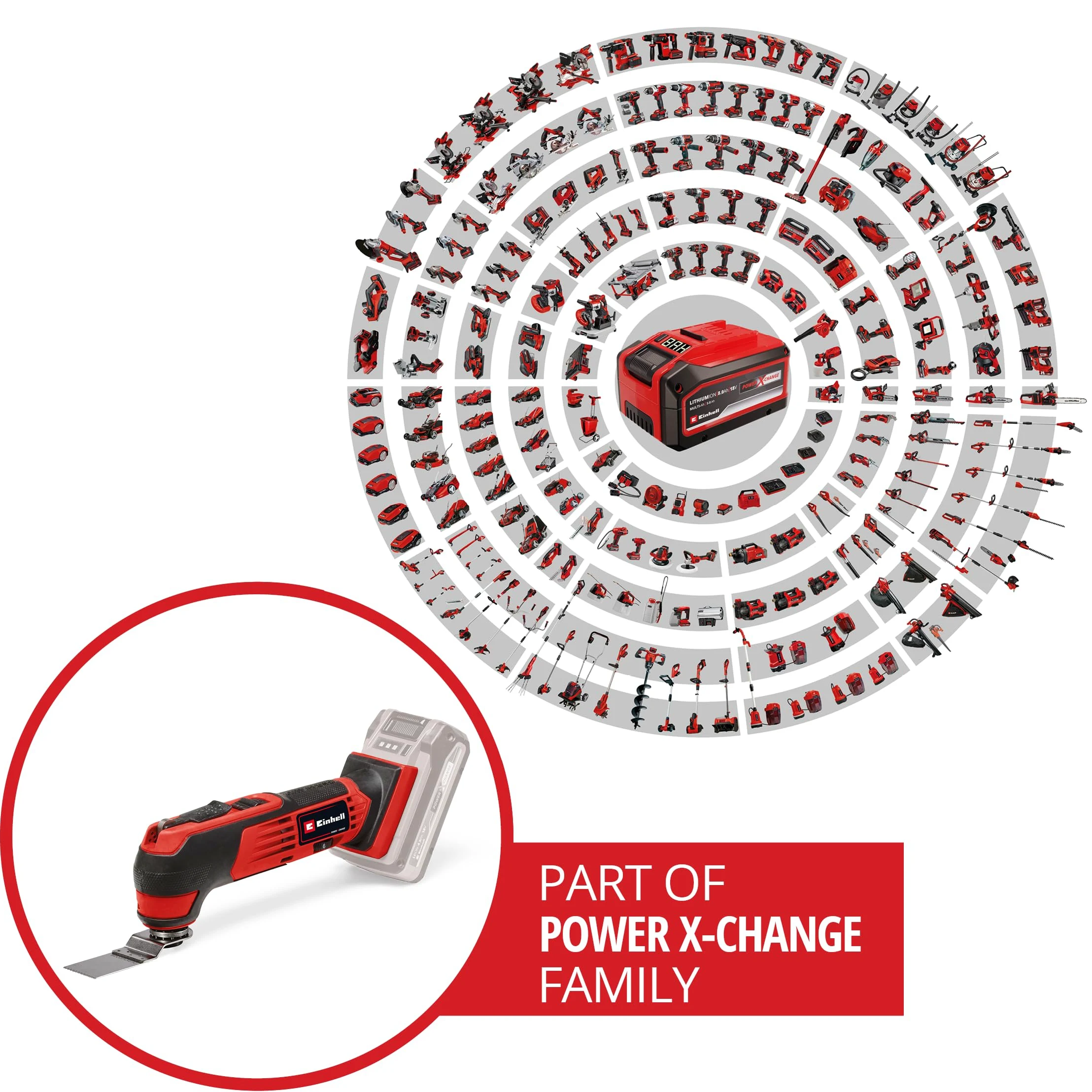 Utensile multifunzione Einhell TE-MG 18/1 Li - Solo Power X-Change (18 V, 3 funzioni, mandrino magnetico, accessorio incluso, batteria esclusa)