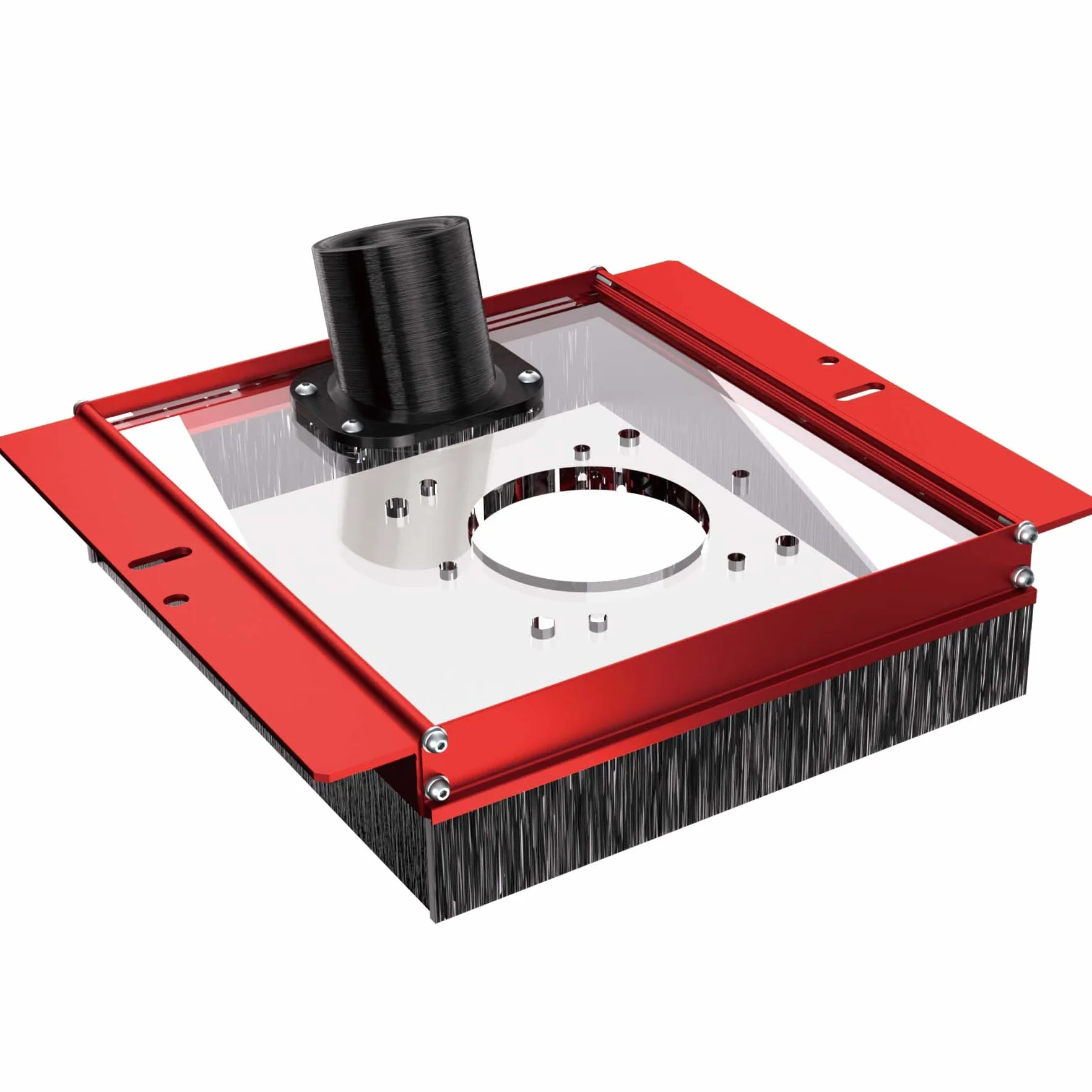 SpeTool Copertura per collettore di polvere per frese piatte, interfaccia di raccolta della polvere da 2 a 15/32", collegare l'aspirapolvere, accessori per l'appiattimento della piastra compatibile