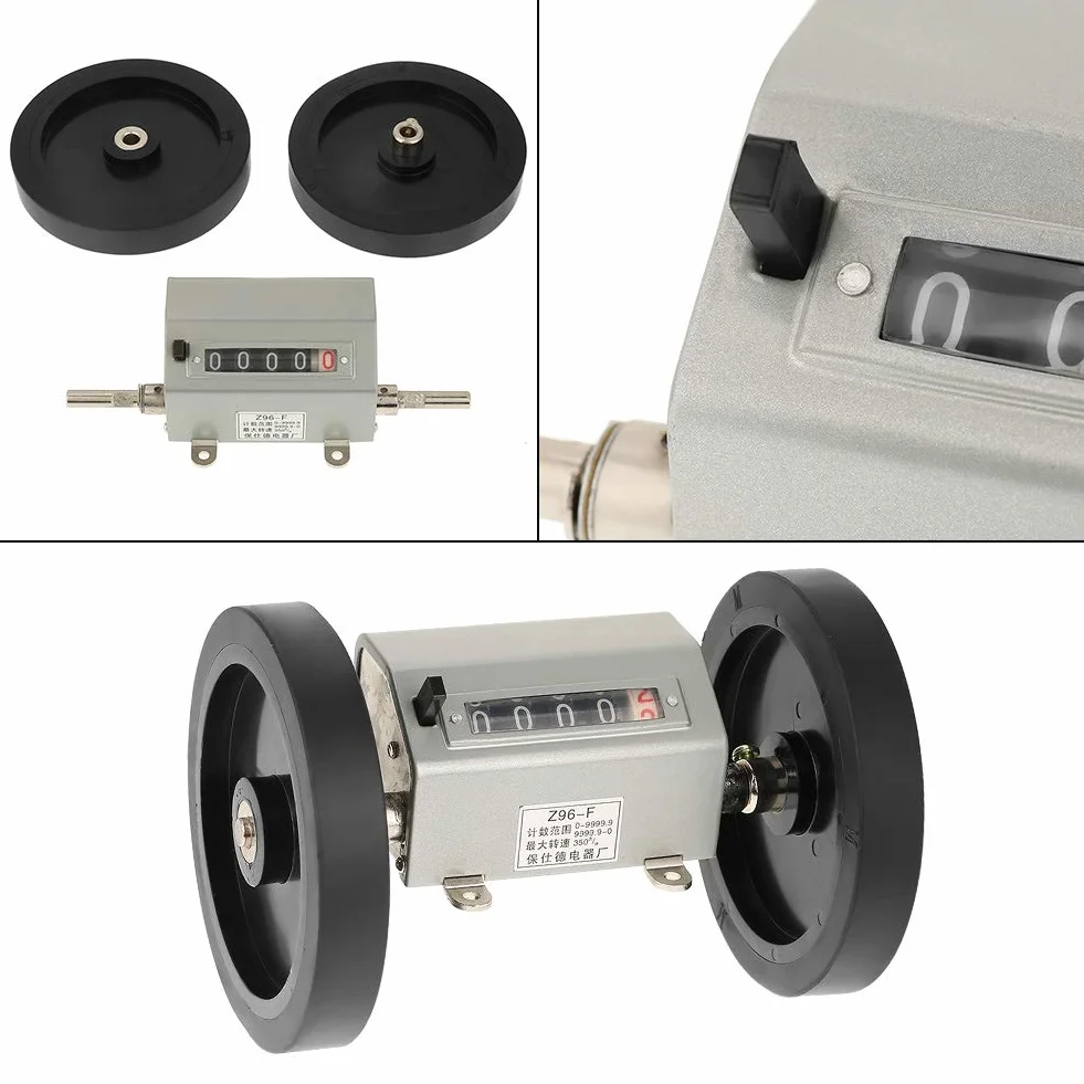 Contamonete, 1 pacco 5 cifre 0-9999.9 Contachilometri meccanico Velocità max 350RPM Reset grigio con rotella per registrazione di tessitura, film plastico, pelle, ecc.