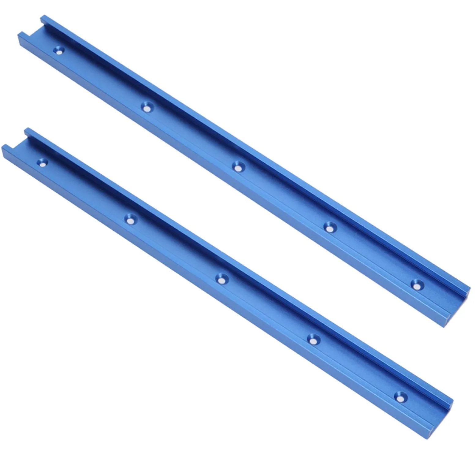 Fafeicy 2 pezzi per binario per mitra, in alluminio, blu, scanalatura a T, strumenti per la lavorazione del legno router tavolo 800/1000/1220 mm, resistente all'usura e durevole (2 × 800 mm)