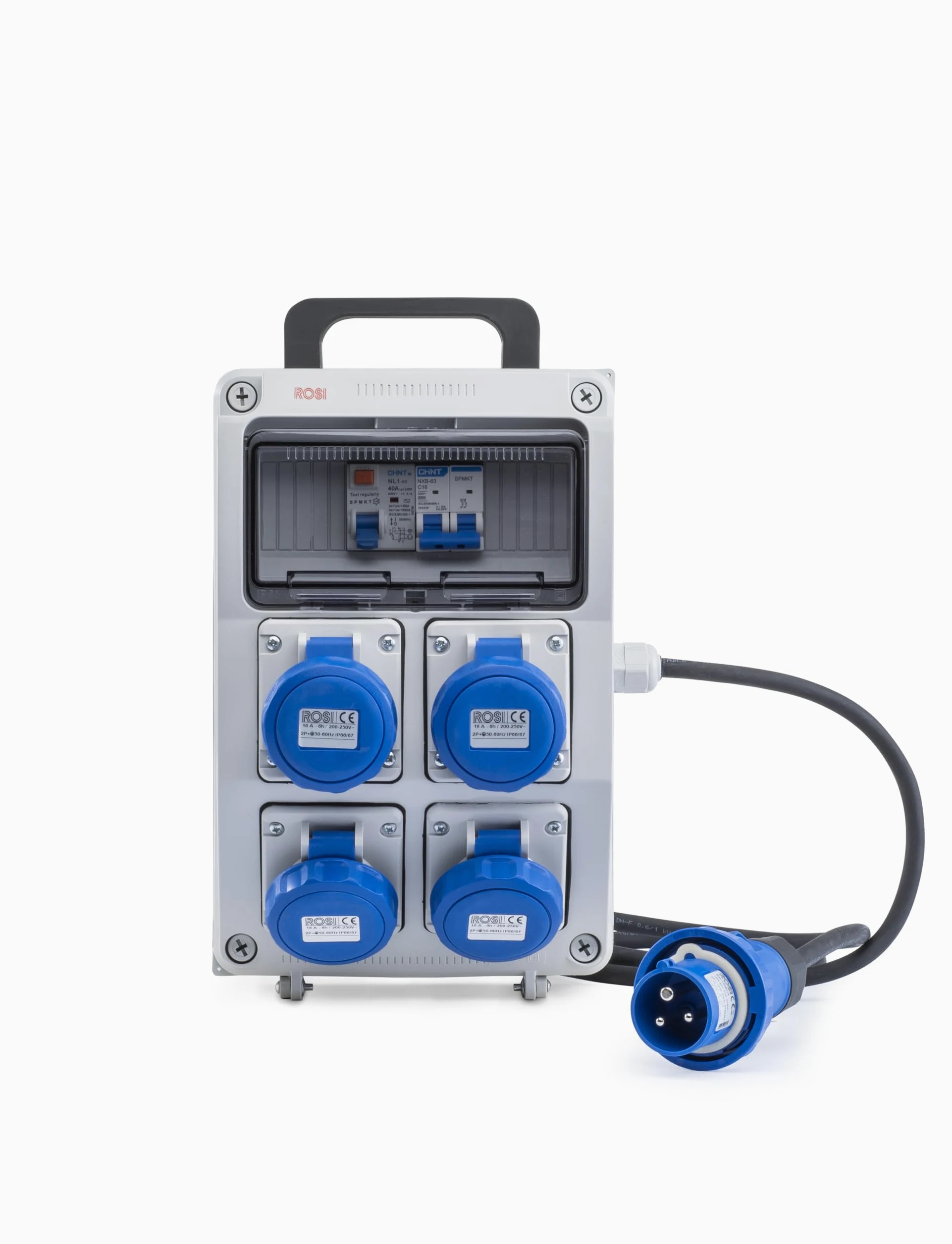 Rosi 2240-E Quadri di Distribuzione Secondario, 220 V, Grigio/Blu