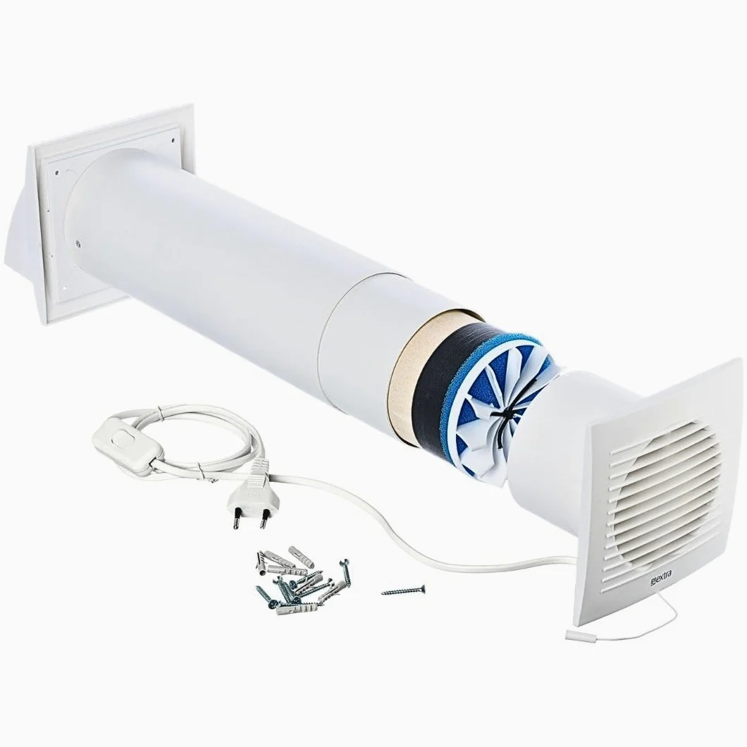 125mm Ventilazione Meccanica Controllata VMC Doppio Flusso Recupero Calore con Cavo - VMC Recuperatore di Calore Doppio Flusso