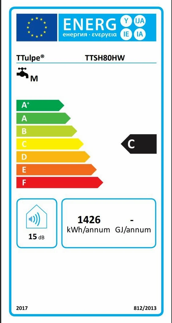 Shadow 80-H 80 litri serbatoio dell'acqua calda piatto Wi-Fi