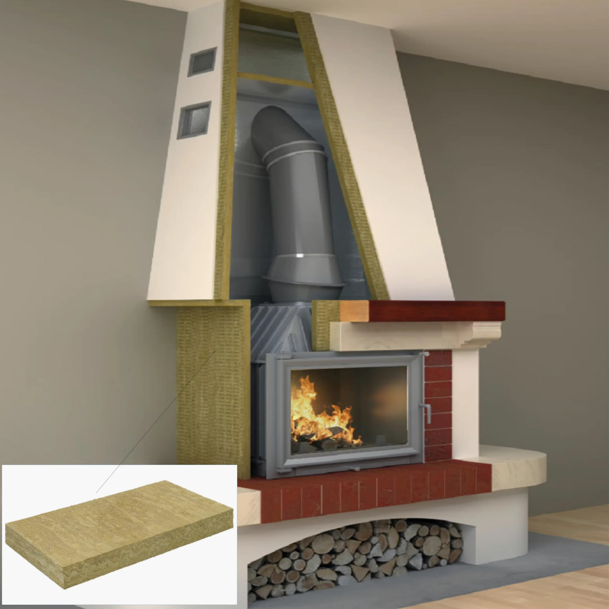 FUTURAZeta Lana di Roccia Isolamento Termico 9 Pannelli Isolanti Termici per Interni Antimuffa con Spessore 40mm, Pannelli Fonoisolanti per Isolamento Acustico, Pannelli 1200 x 600 mm (mq. 6,48)