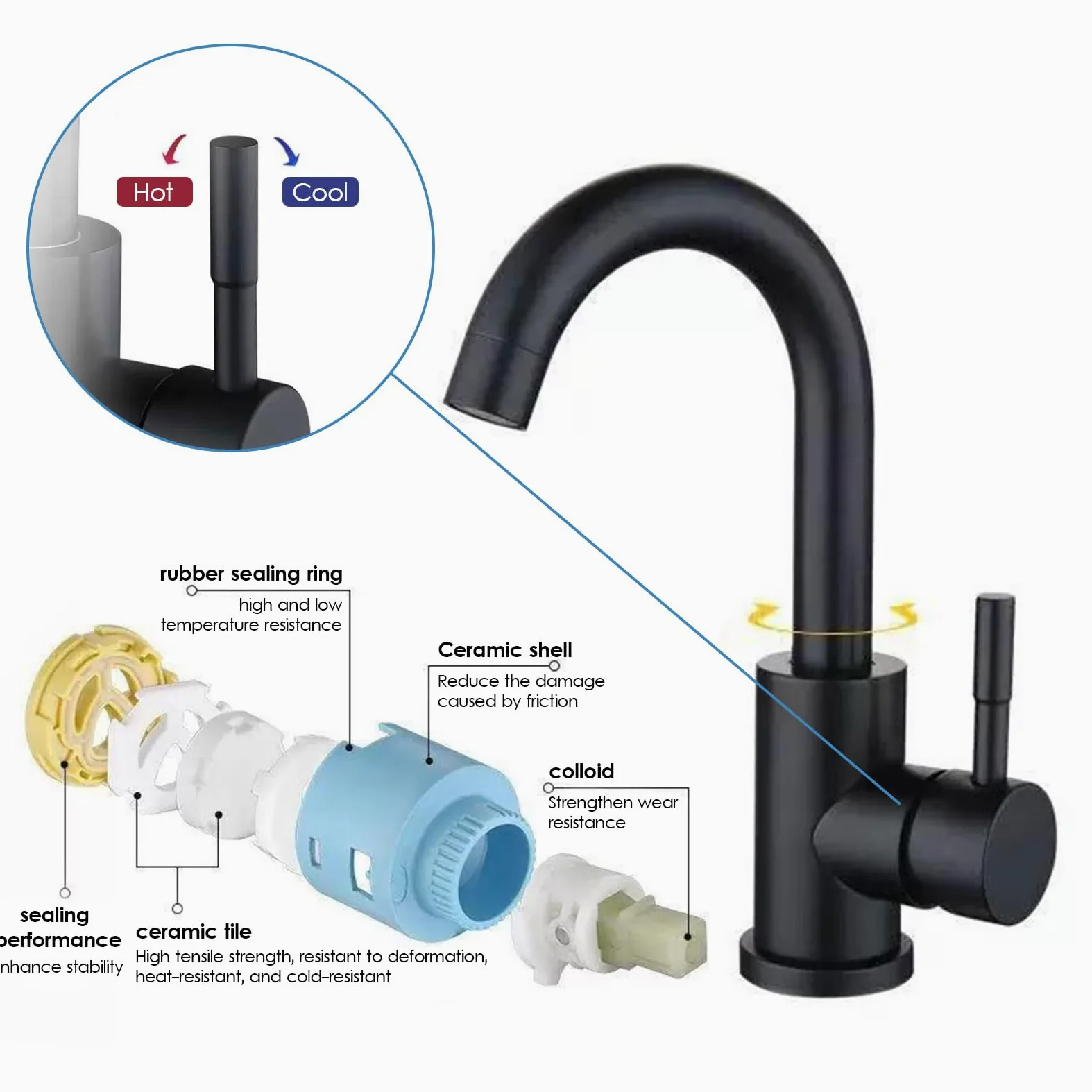 Lavello in Acciaio Inossidabile 68 cm Autoportante con Mobile Sottolavello | Rubinetto a Due Manopole per Acqua Calda/Fredda | Ripiano | Interno/Esterno | Commerciale & Residenziale | Cucina/Bagno
