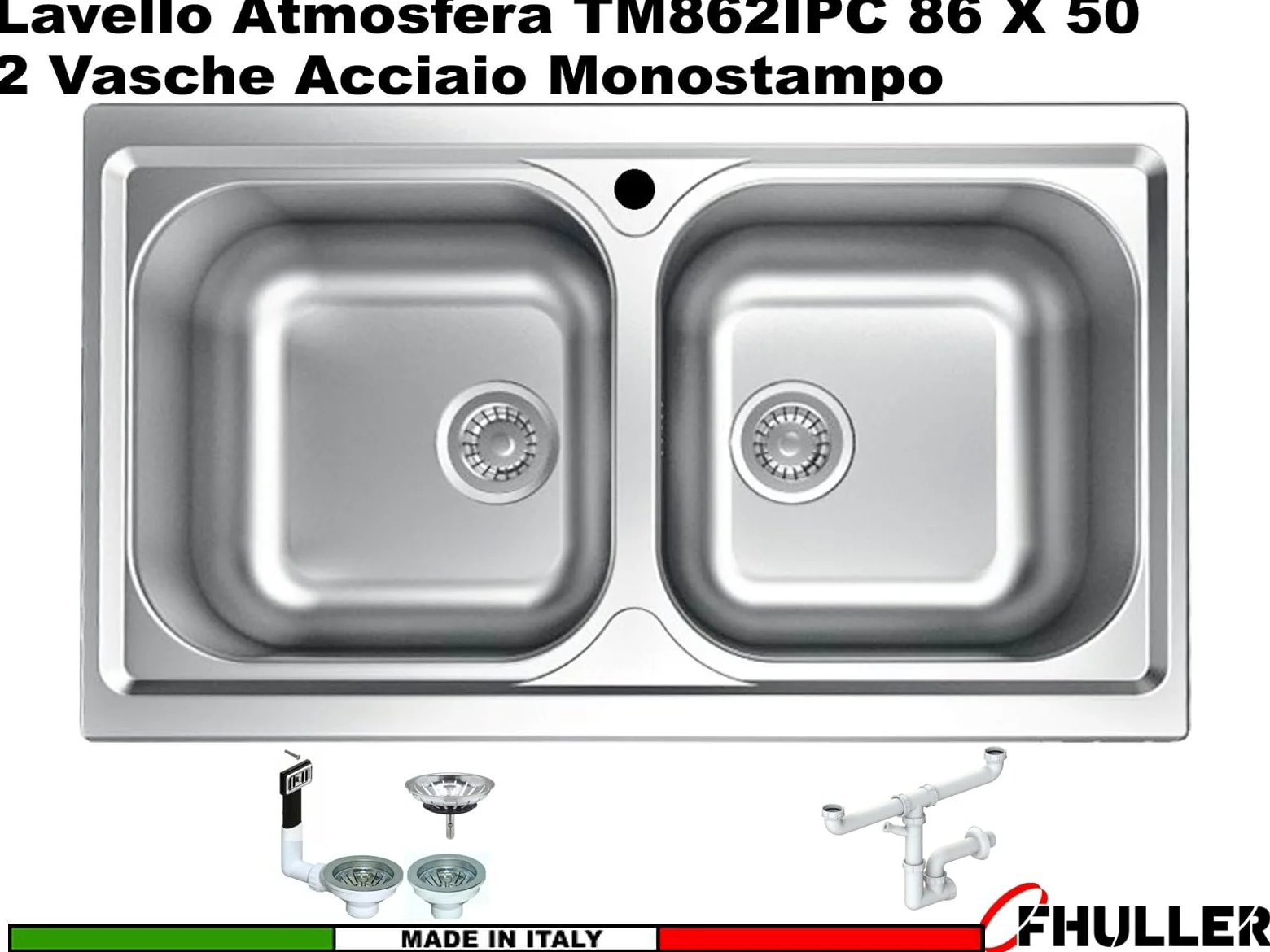 Apell TM862IPC ATMOSFERA 2 Vasche 86x50 Lavello Inox