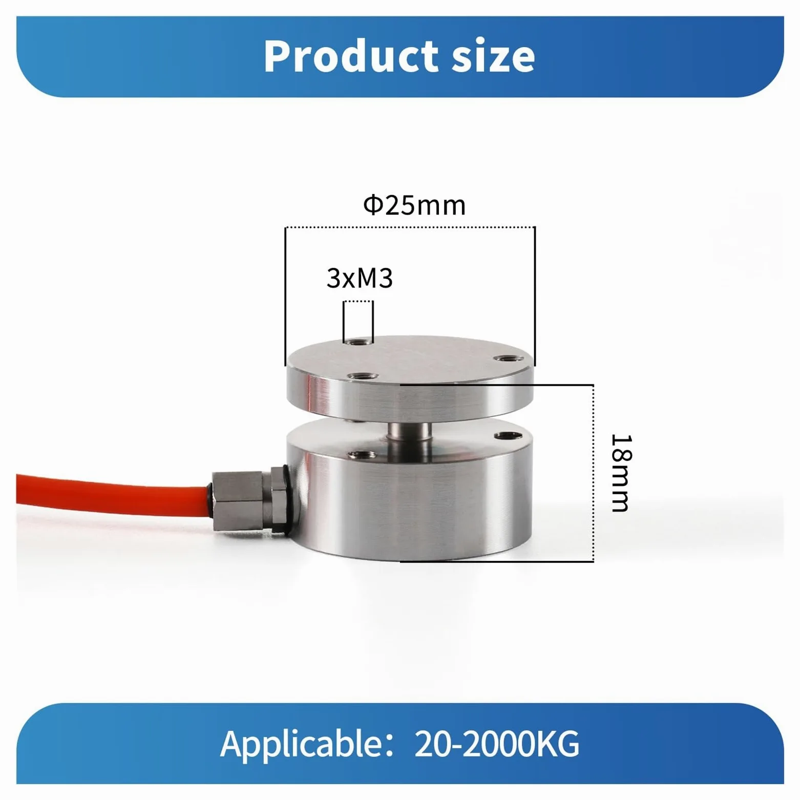Cella di carico a soffietto mini da 20 kg a 2 t con indicatore, display digitale, sensore della bilancia per dispositivi di pesatura(100KG with Indicator)