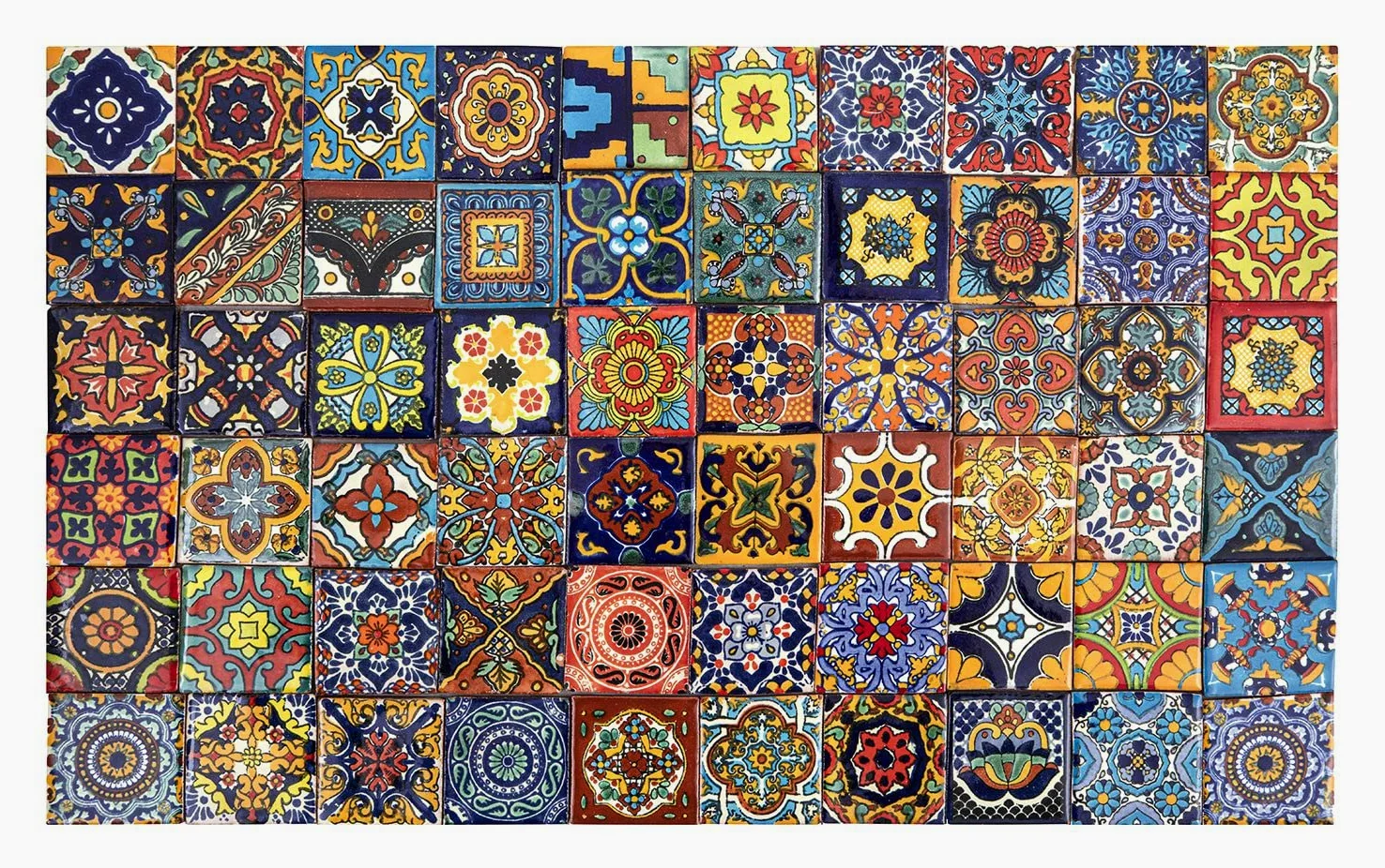 Cerames Piastrelle Mosaico Messicane – 120 ceramiche mattonelle messicane decorative per bagno, doccia, scale, parete posteriore della cucina | Tessere mosaico ceramica 5x5 cm