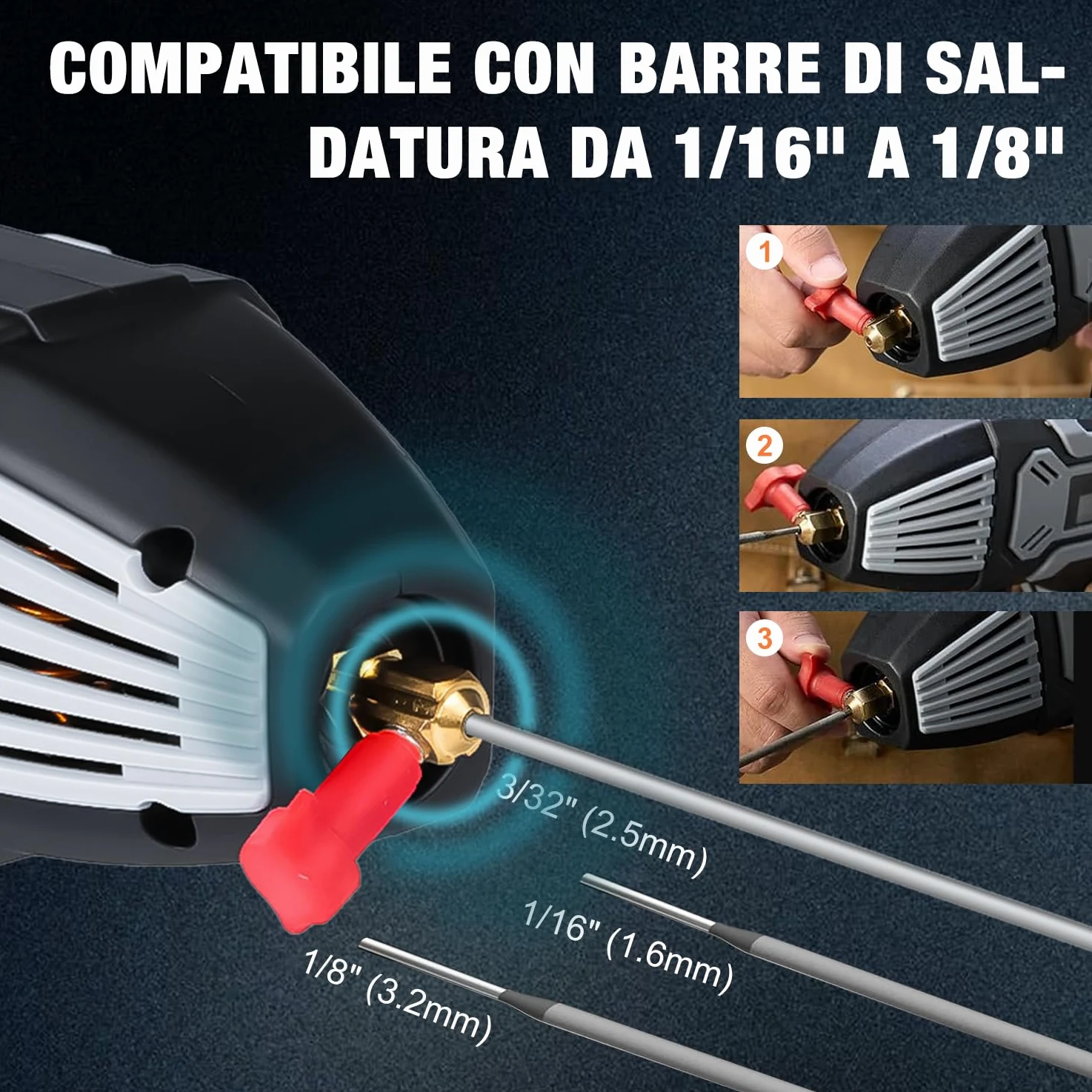 VOBOR Saldatrice Inverter Elettrodo, 200A ARC Saldatrice Portatile con Invertitore IGBT, Display Digitale LCD, Regolazione di Corrente Variabile, Saldatore Elettrico per 1,6-3,2mm Barre Saldatrici