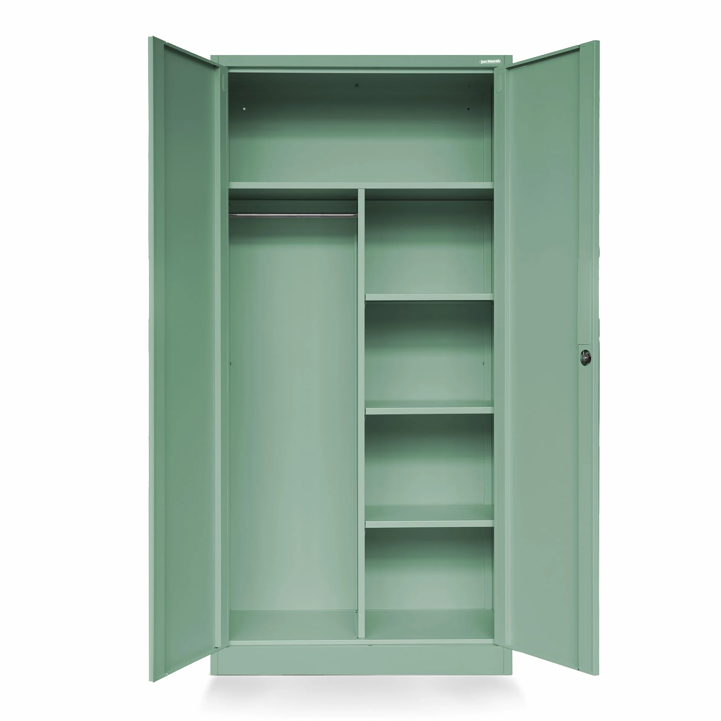 Domator Armadio Metallico C34 Armadietto Archivio per utensili Porte a battente Appendiabiti Verniciato a polvere 185 cm x 90 cm x 45 cm (Verde pastello)