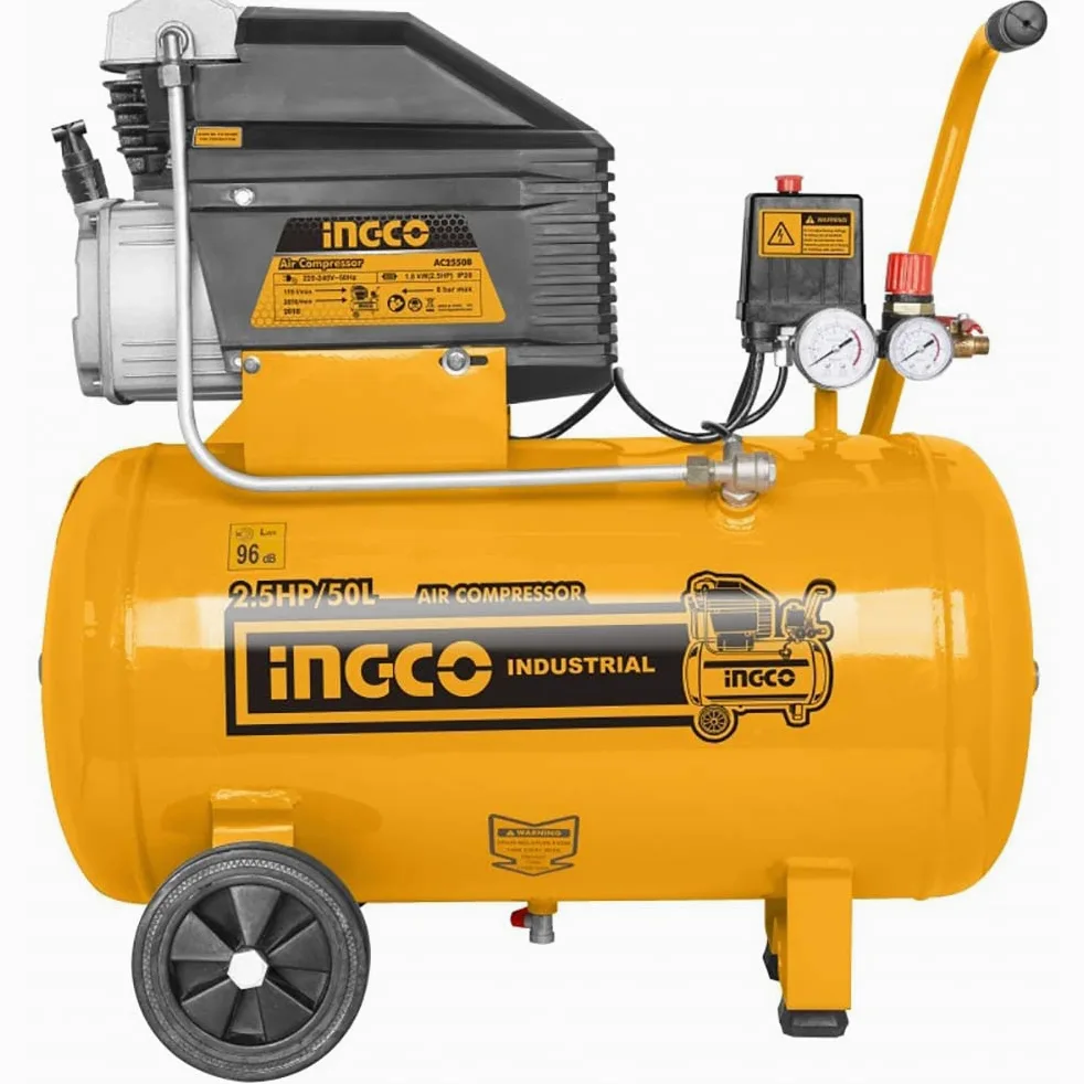 Ingco AC255081E Compressore Aria 50 Litri Lt 8 Bar 1 Kw Professionale
