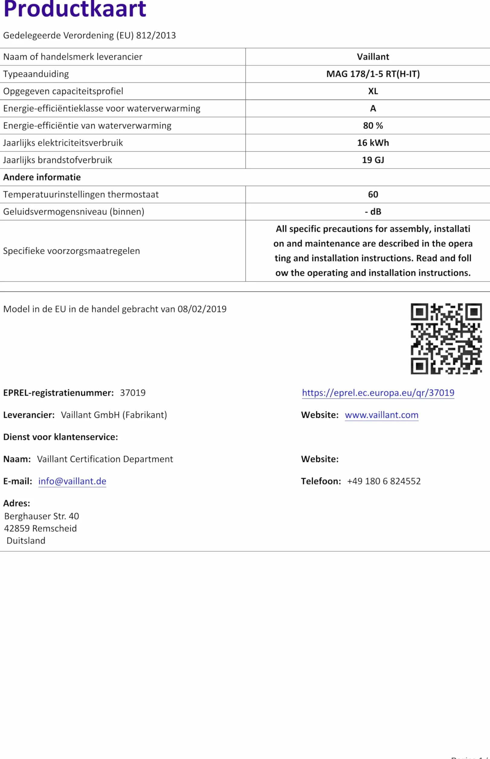 Scaldabagno a gas da esterno Vaillant 17 Lt outsideMAG 178/1-5 camera stagna ErP metano