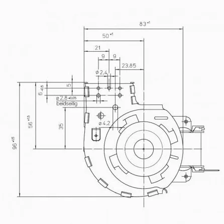 Ventola tangenziale EBM QLZ06/0018B38-2518H-139 Motore Sinistro